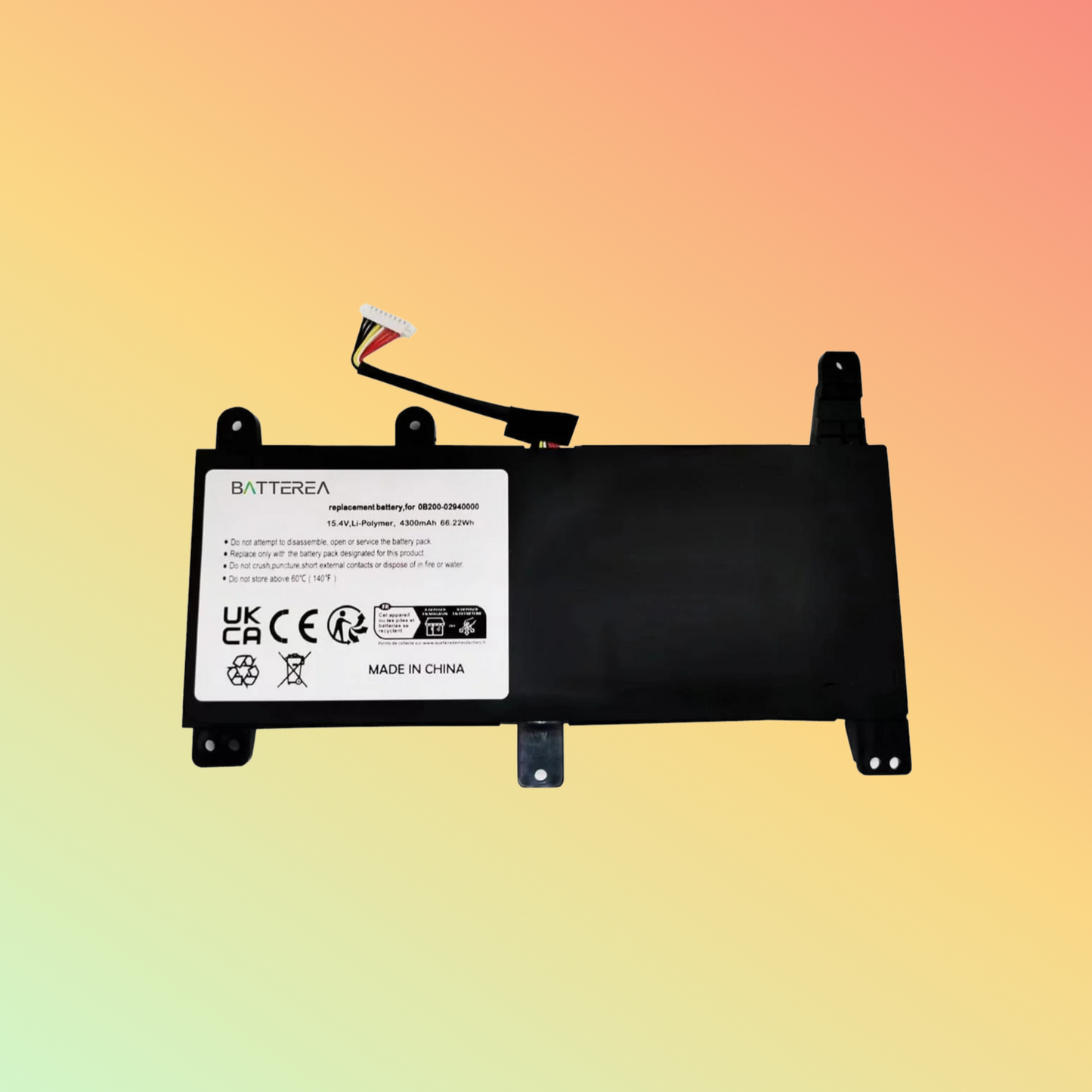 BATTEREA replacement battery for Asus ROG Strix G17 G712LW-EV251T, replaces 0B200-02940000, Li-Polymer, 15.4V, 4300mAh
