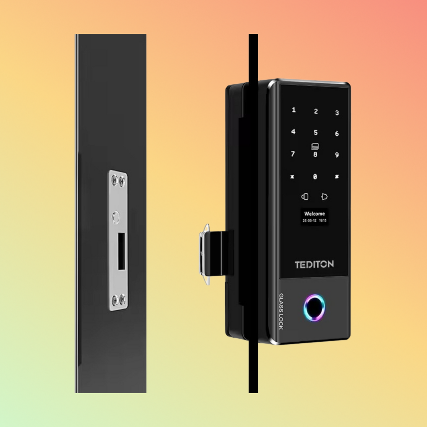 Competitive Price Smart Lock For Glass Doors High Quality WiFi TTlock APP Biometric Fingerprint Glass Door Lock for Office