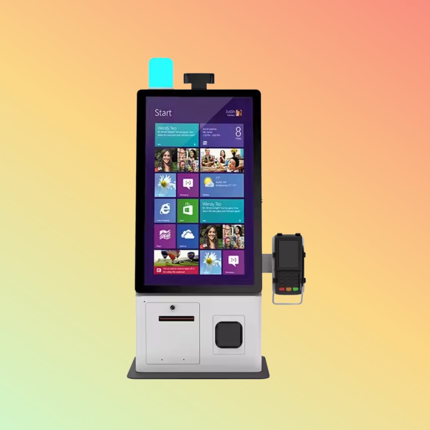 MAKEN Countertop Restaurant 24 Inch Touch Screen Cashless Self Order Kiosk POS Terminal