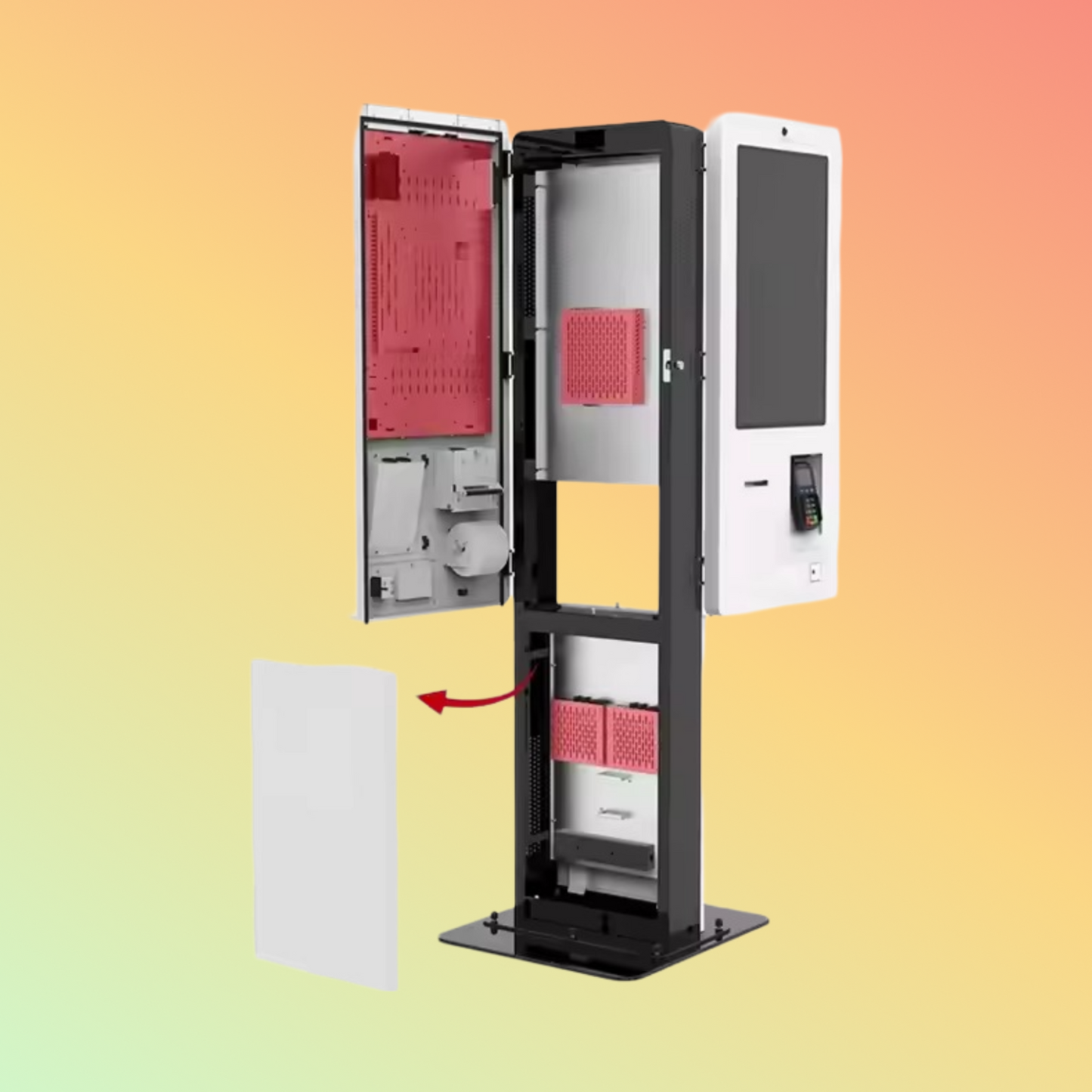 MAKEN Android Indoor 32 Inch Self Service Ordering Double Screen Self Kiosk for Fast Food