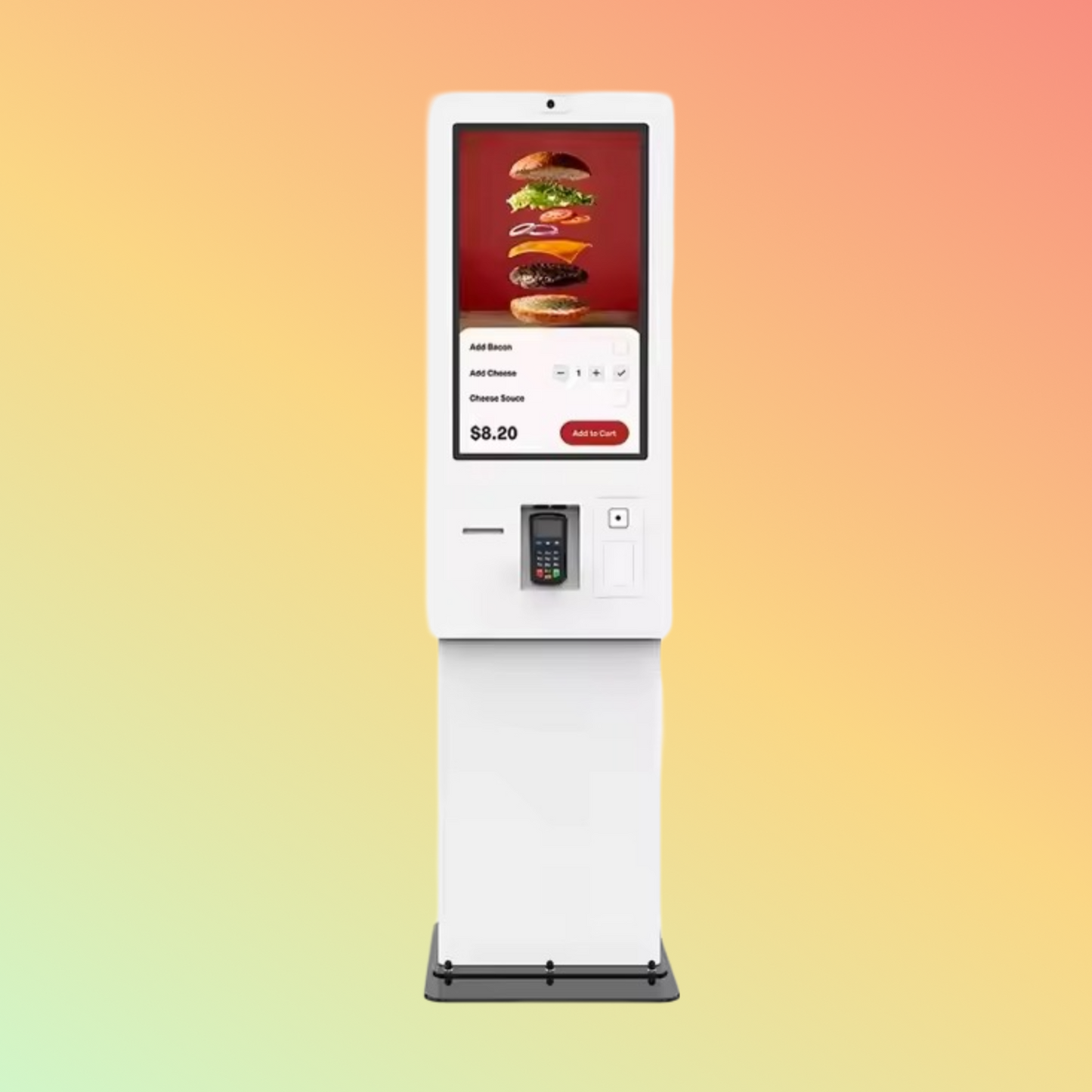 MAKEN Android Indoor 32 Inch Self Service Ordering Double Screen Self Kiosk for Fast Food