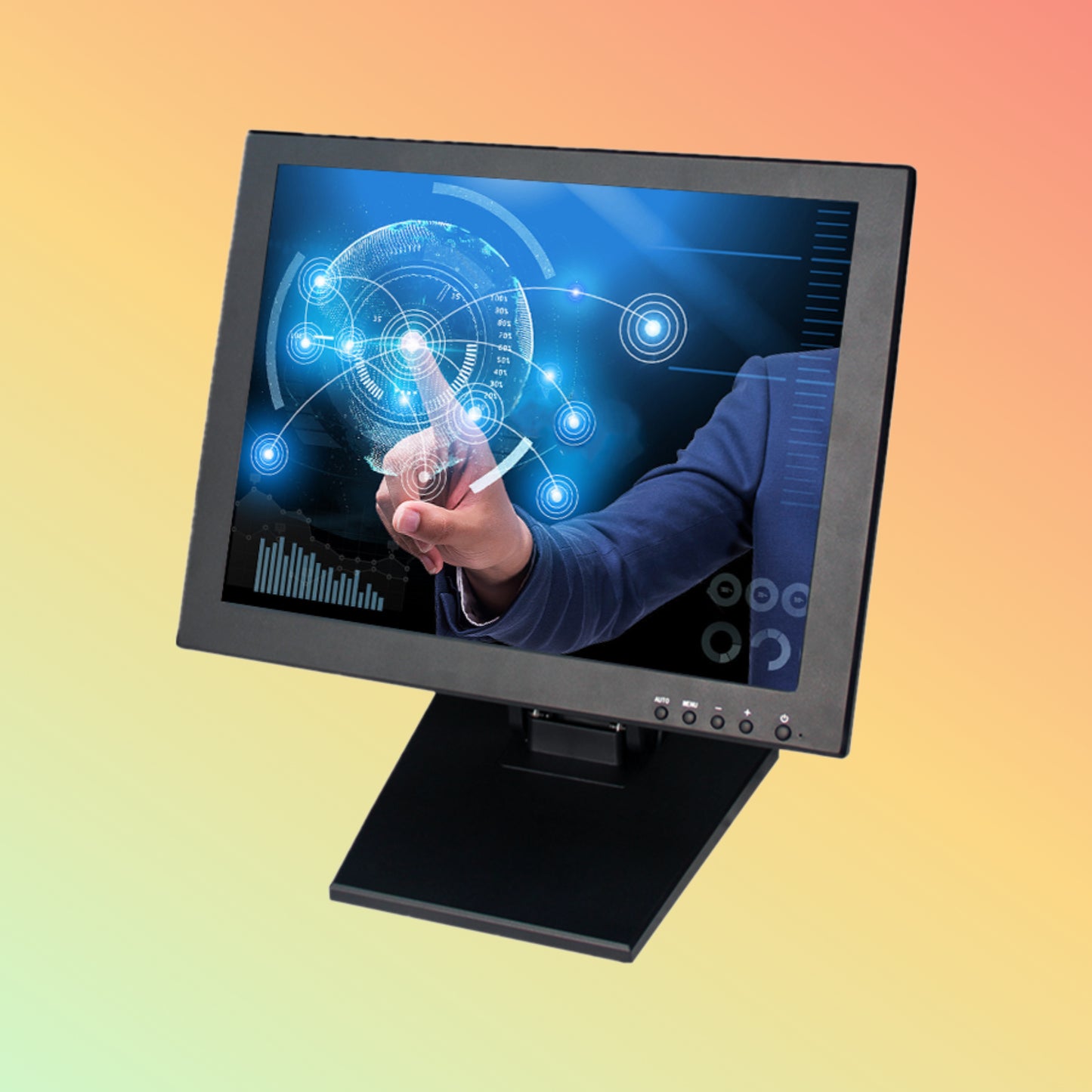 TOTALPOS H-TM1502 15 inch POS Capacitive LCD Touch Screen Monitor