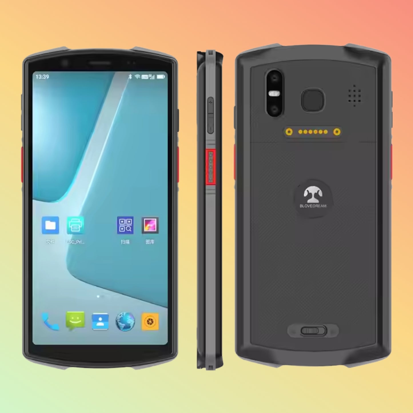 5G 4+64GB Android 13 PDA, IP66, 1/2D QR, MDM, In-Stock Gift