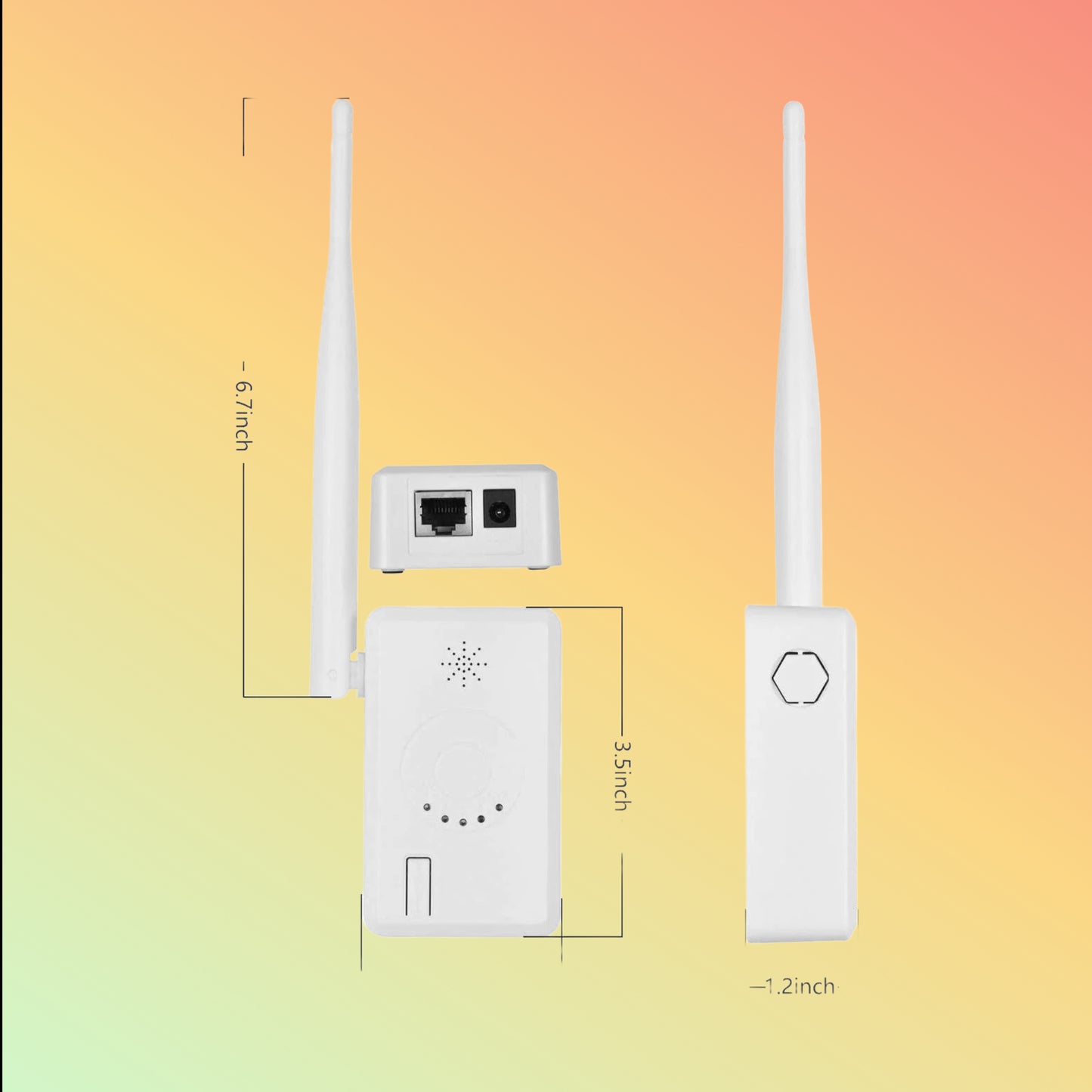 Hiseeu WiFi Repeater, Indoor, 2.4Ghz, DC12V Power Cord