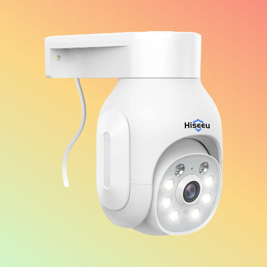 Hiseeu 5MP PTZ 𝟯𝟲𝟬° 𝙑𝙞𝙚𝙬 WiFi Security Camera Outdoor Work with Echo Show