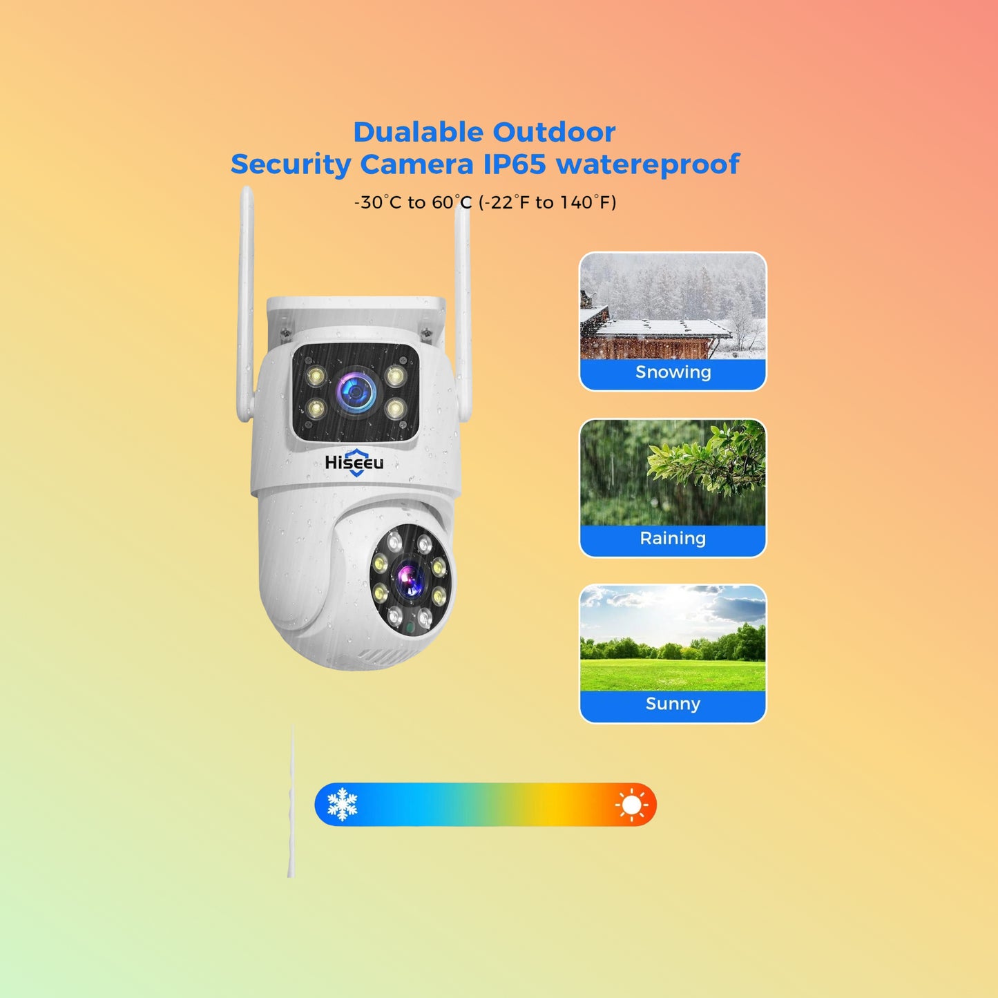 Hiseeu 4MP Dual Lens 5G&2.4G WiFi-Pro Power Cord Security Camera