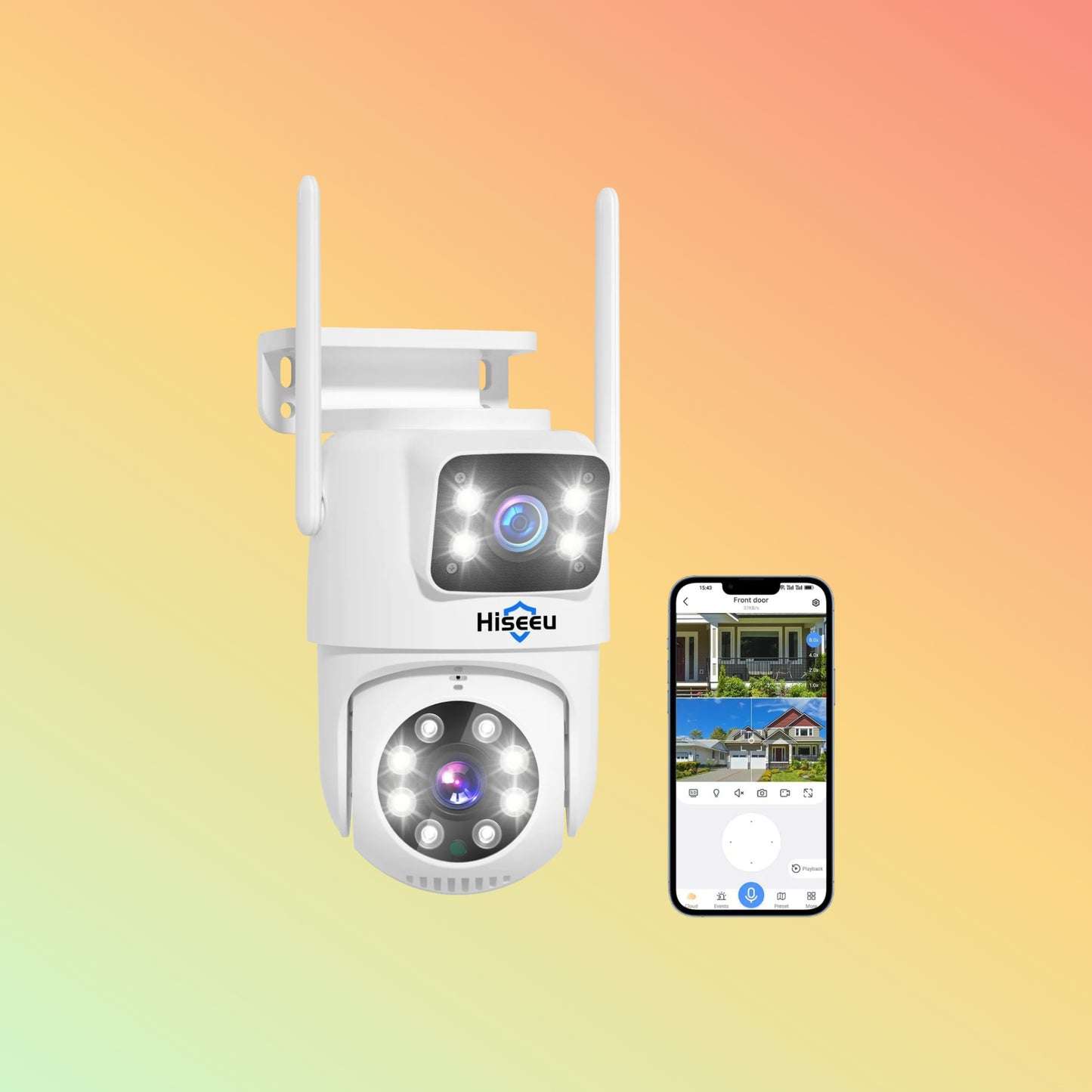 Hiseeu 4MP Dual Lens 5G&2.4G WiFi-Pro Power Cord Security Camera