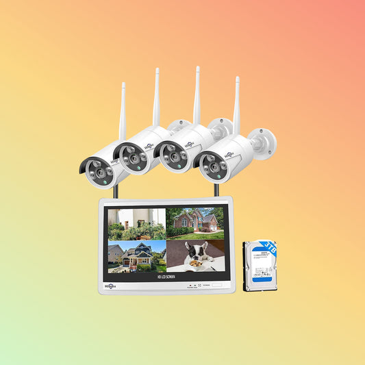 Hiseeu 5MP Wireless Security System – 12" NVR, 3TB HDD, 16CH, 100ft