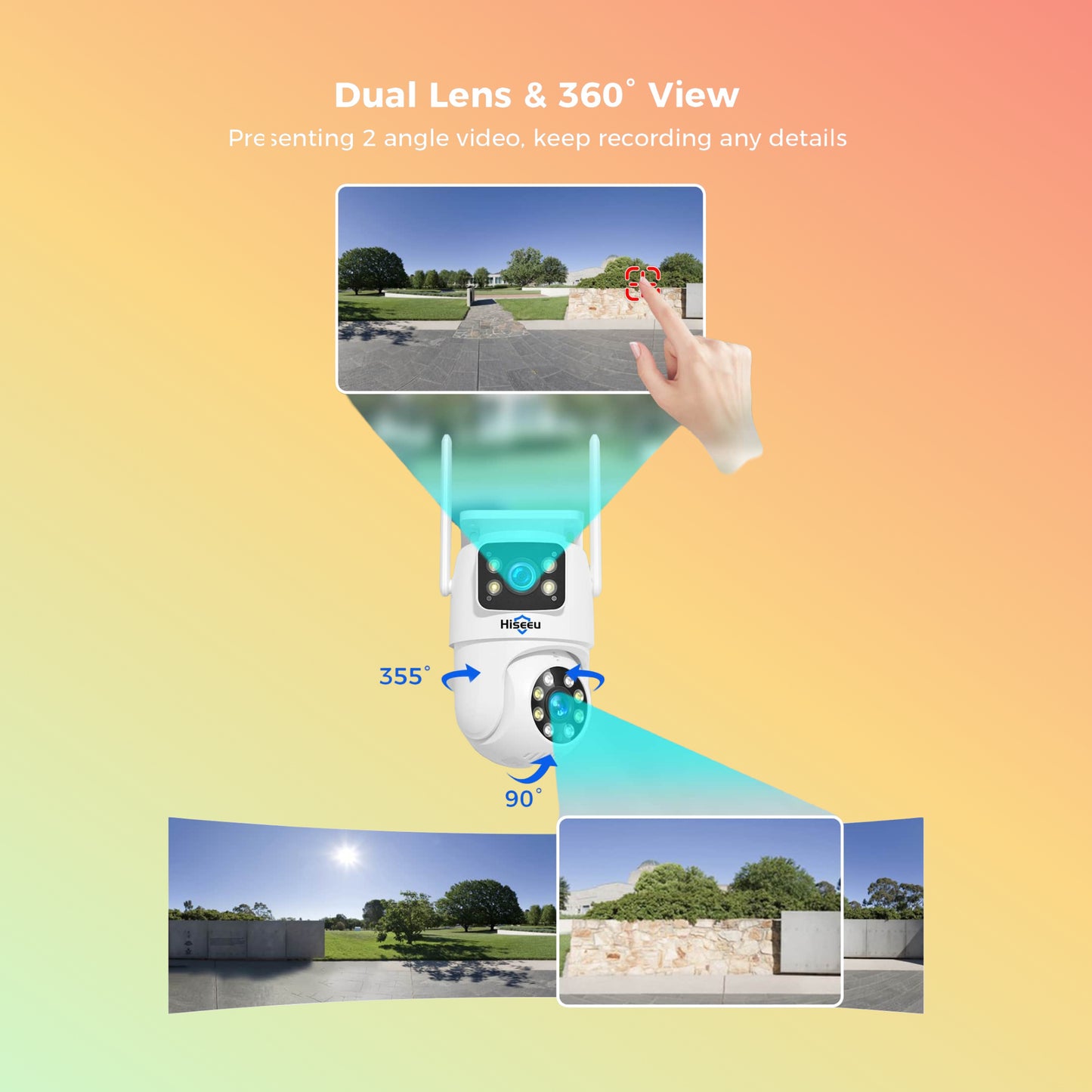 Hiseeu 2K Dual Lens Wireless Security System – 4K NVR, 1TB HDD, 16CH