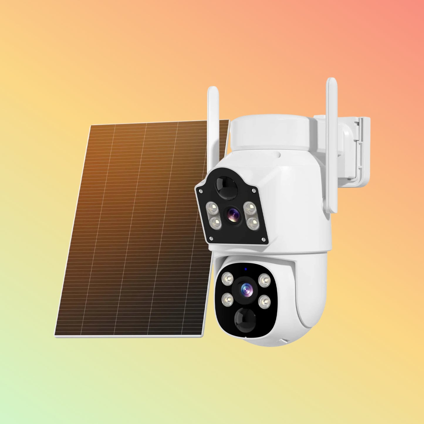 Hiseeu 4MP Dual Lens Solar PTZ Camera – 360° View, No Monthly Fee