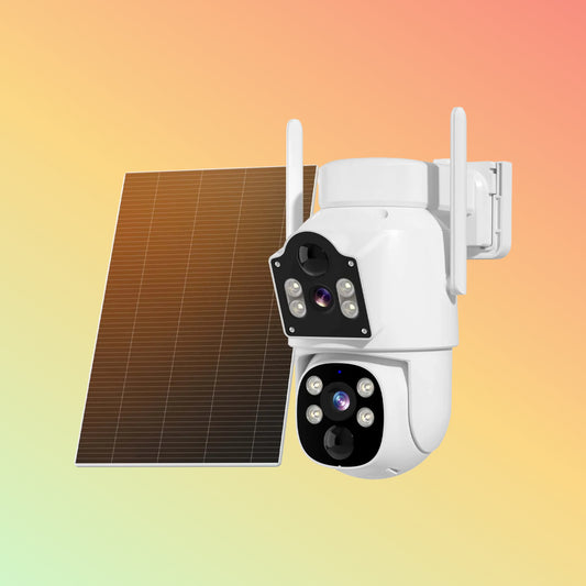 Hiseeu 4MP Dual Lens Solar PTZ Camera – 360° View, No Monthly Fee