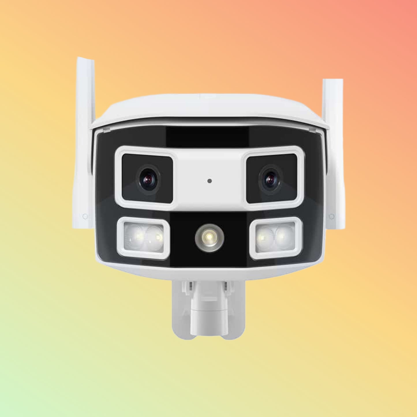 Hiseeu Ultra Wide Angle Dual Lens 4MP WiFi Pro Wireless Security Camera Outdoor, 2.4/5 GHz, 180° Viewing Angle, Black Light Night Vision, Two-Way Audio, IP66 Waterproof, Supports 24/7 Recording