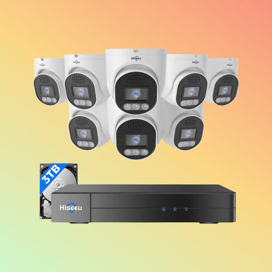 Hiseeu 8MP PoE Security System – 4K NVR, 3TB HDD, 16CH, Dome IP Cams