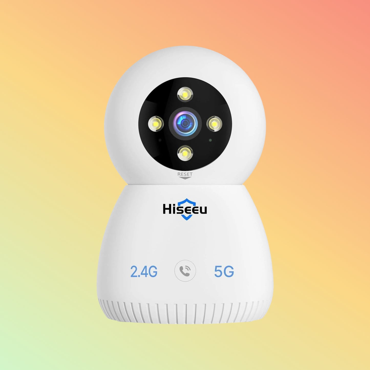 Hiseeu 5MP 2.4G&5G Wifi Indoor Baby Monitor Pet Security Camera With One-Key Call