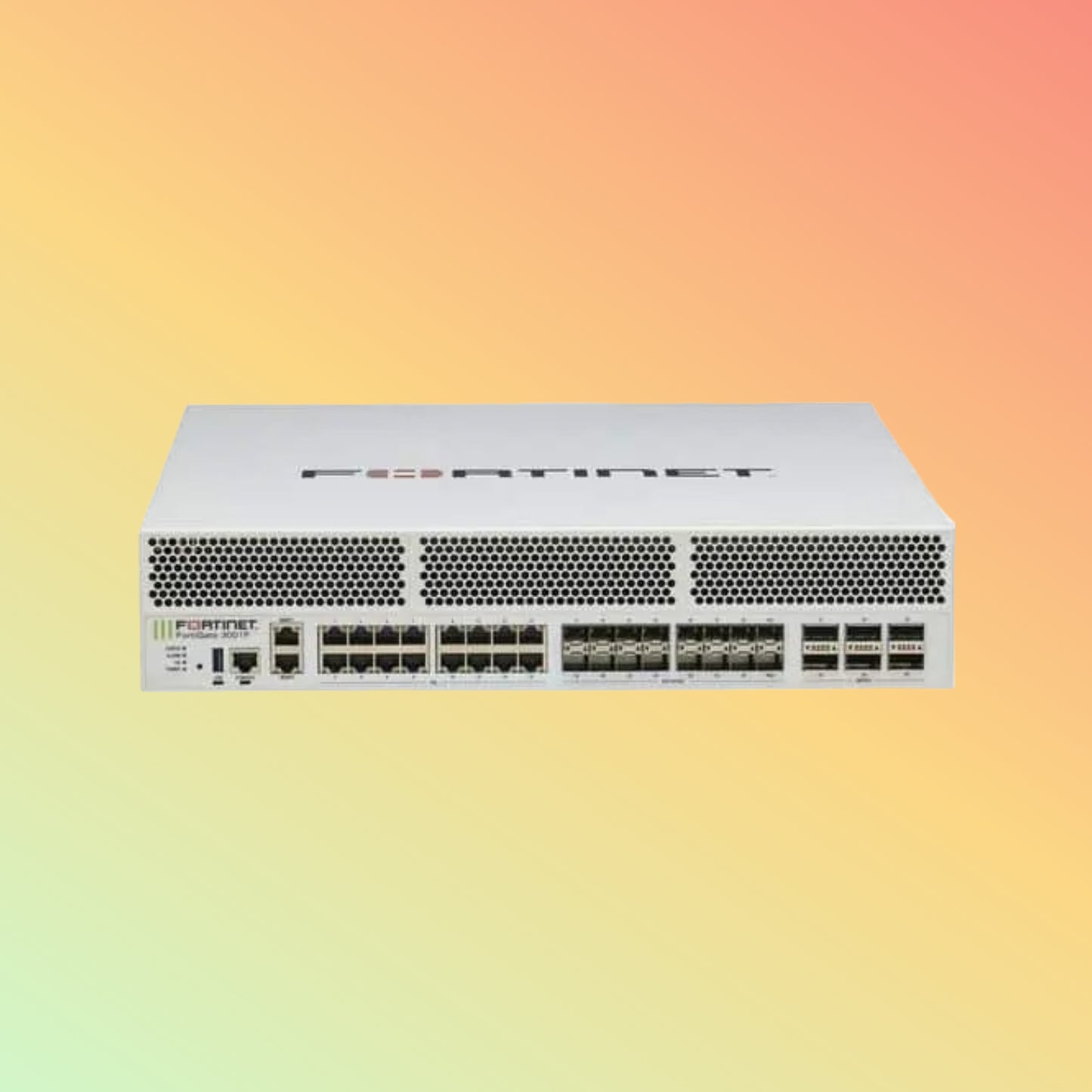 Fortinet FG-3000F – 397Gbps, AES-256, 30K VPN, 18 Ports, 22 Slots