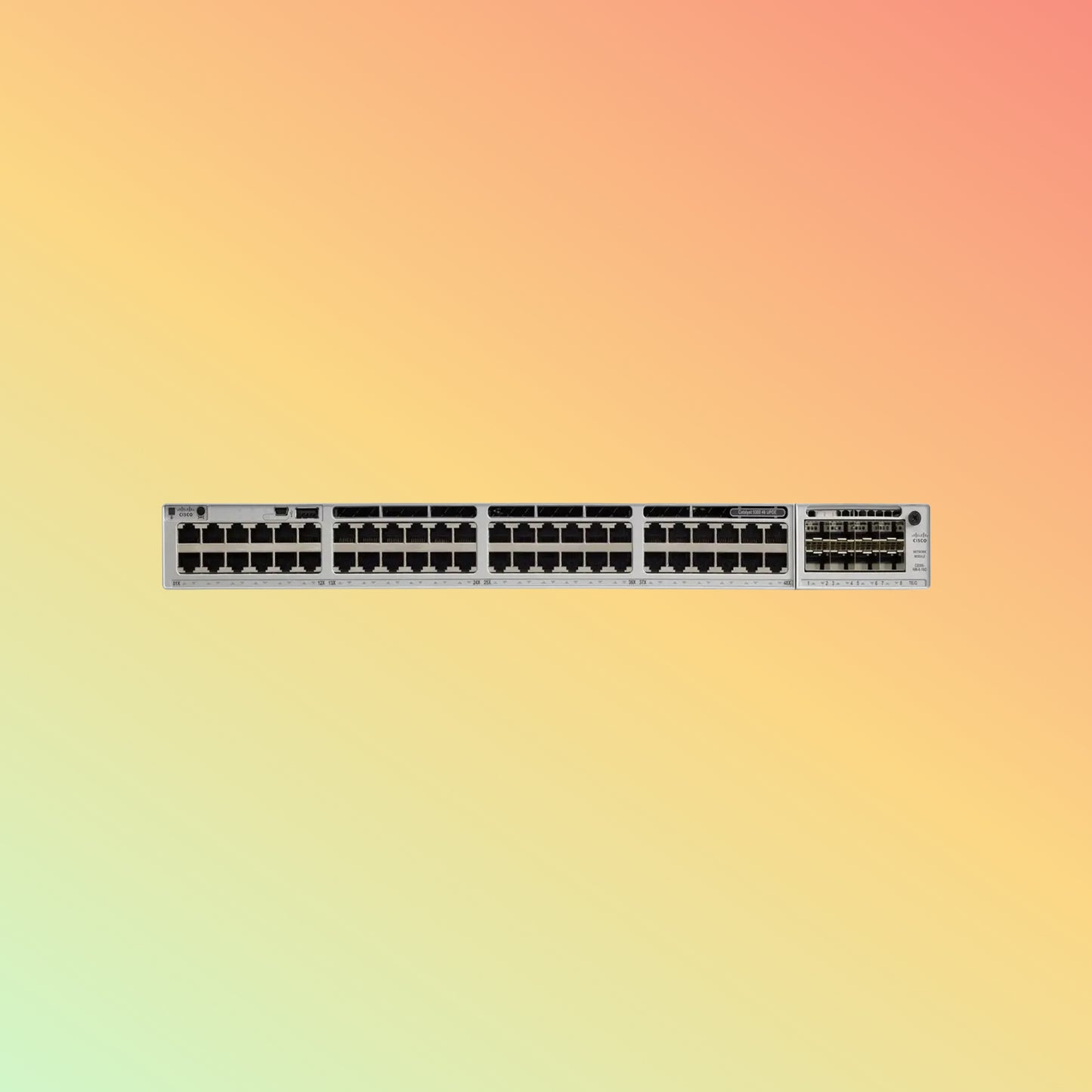 Cisco Catalyst C9300 – 256Gbps, 190.48Mpps, 822W PoE, 48 UPOE RJ45