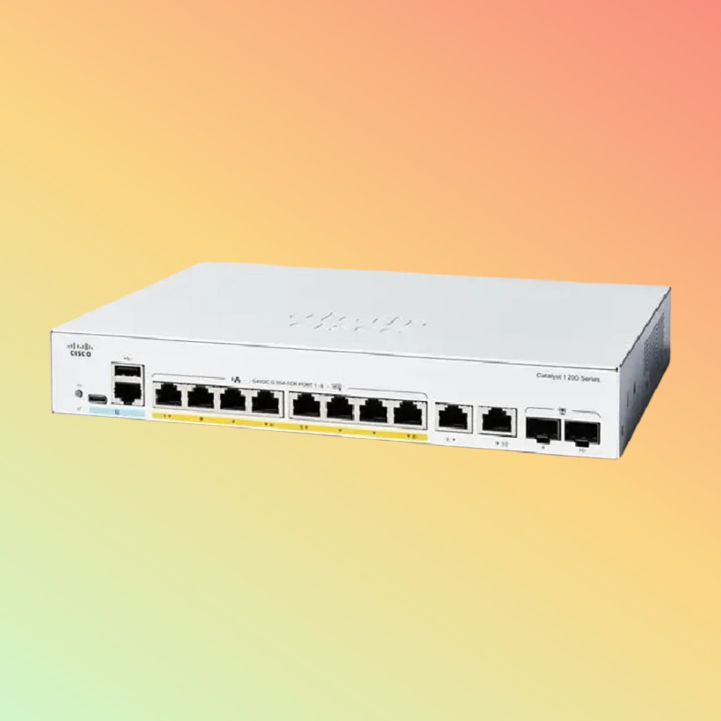 Cisco C1200 Smart Switch – 20Gbps, 14.88Mpps, 67W PoE, 8 RJ45, 2 Combo