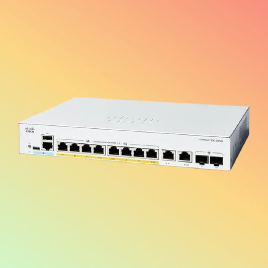 Cisco C1200 Smart Switch – 20Gbps, 14.88Mpps, 67W PoE, 8 RJ45, 2 Combo