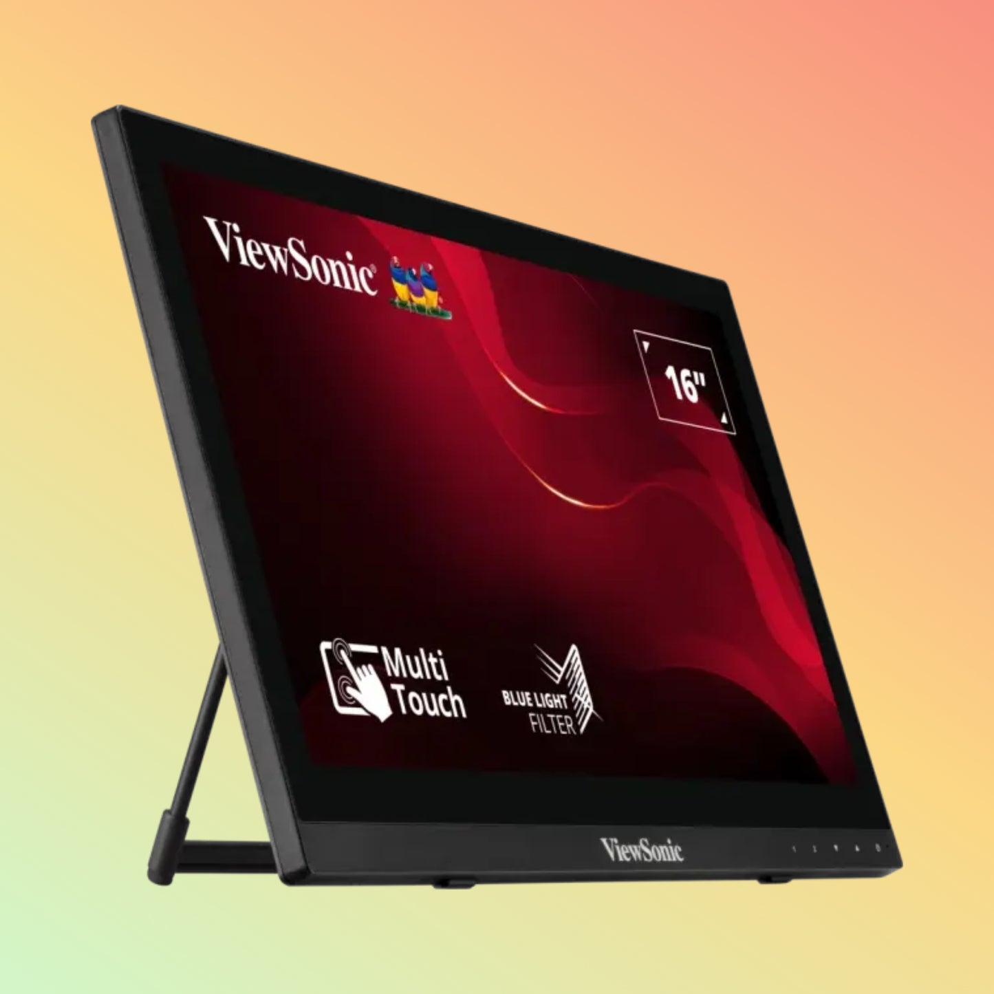 VIEWSONIC TD1630-3 Monitor - 16" HD 1366 x 768, TN, Tilt, HDMI, VGA, 190nits, 60Hz, Multi-Touch