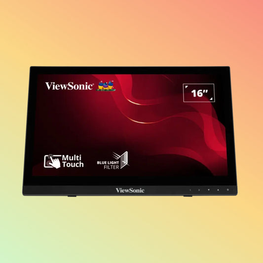 VIEWSONIC TD1630-3 Monitor - 16" HD 1366 x 768, TN, Tilt, HDMI, VGA, 190nits, 60Hz, Multi-Touch