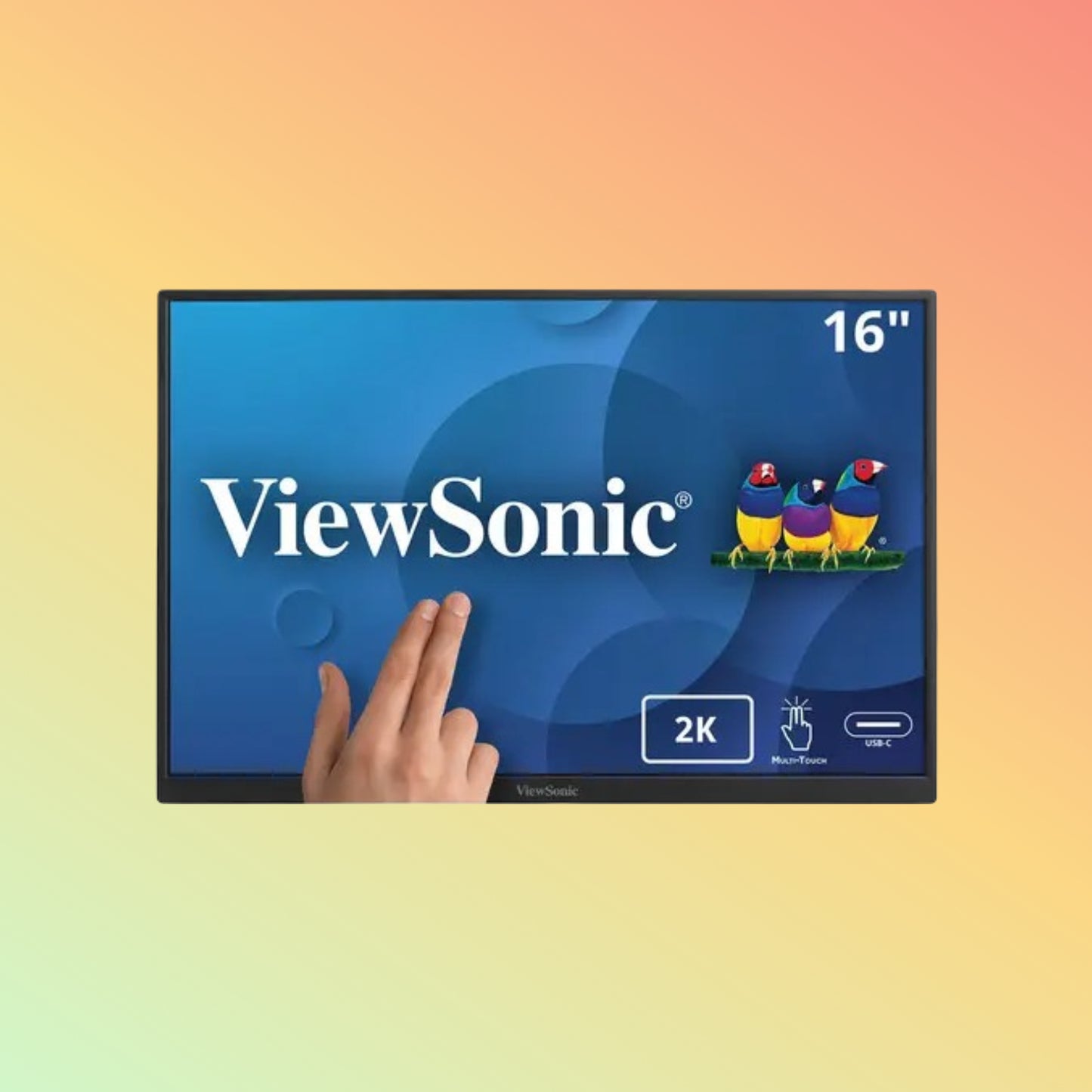 ViewSonic TD1656-2K 16" Portable Monitor – 2K WQXGA, IPS, USB-C, 330nits, Touchscreen