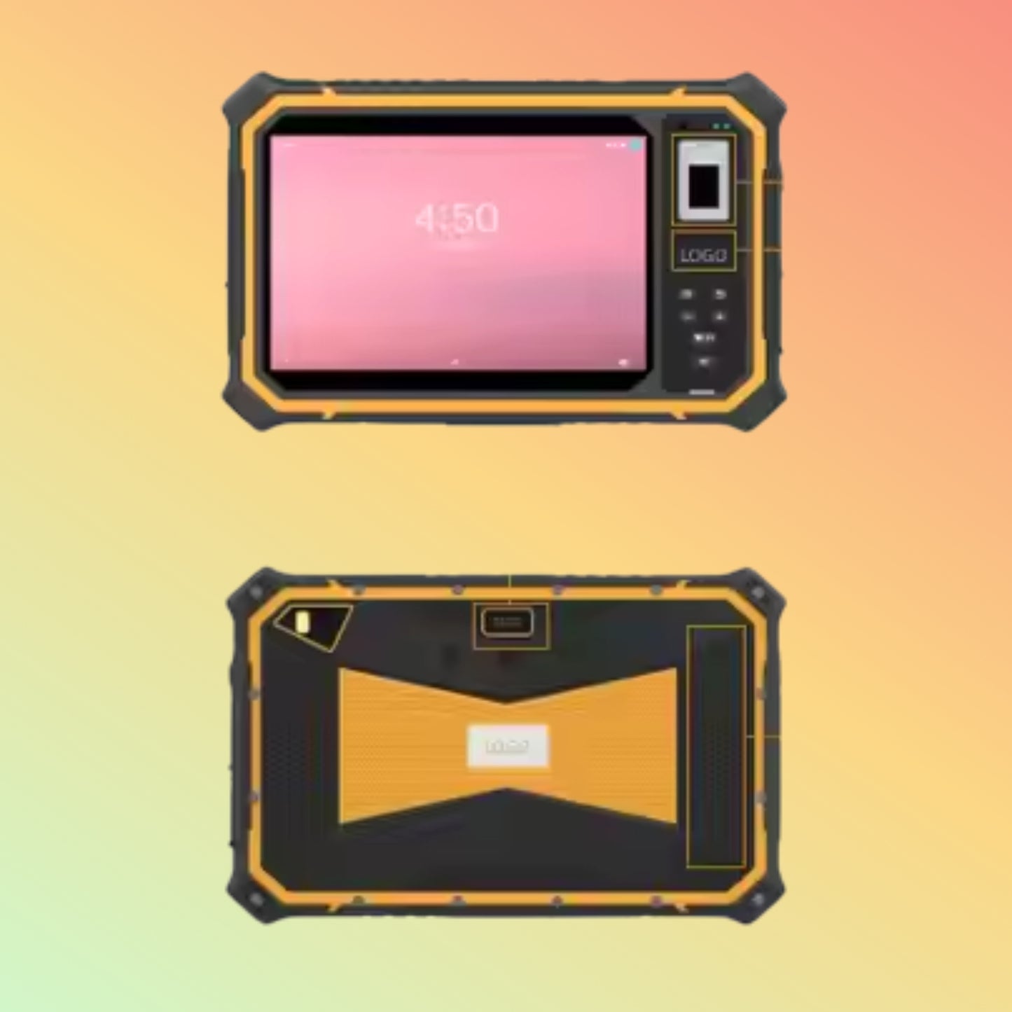 OEM T80L Rugged Tablet – 1000nit, 18900mAh, Dual SIM, NFC, RFID, Barcode, Quad Core