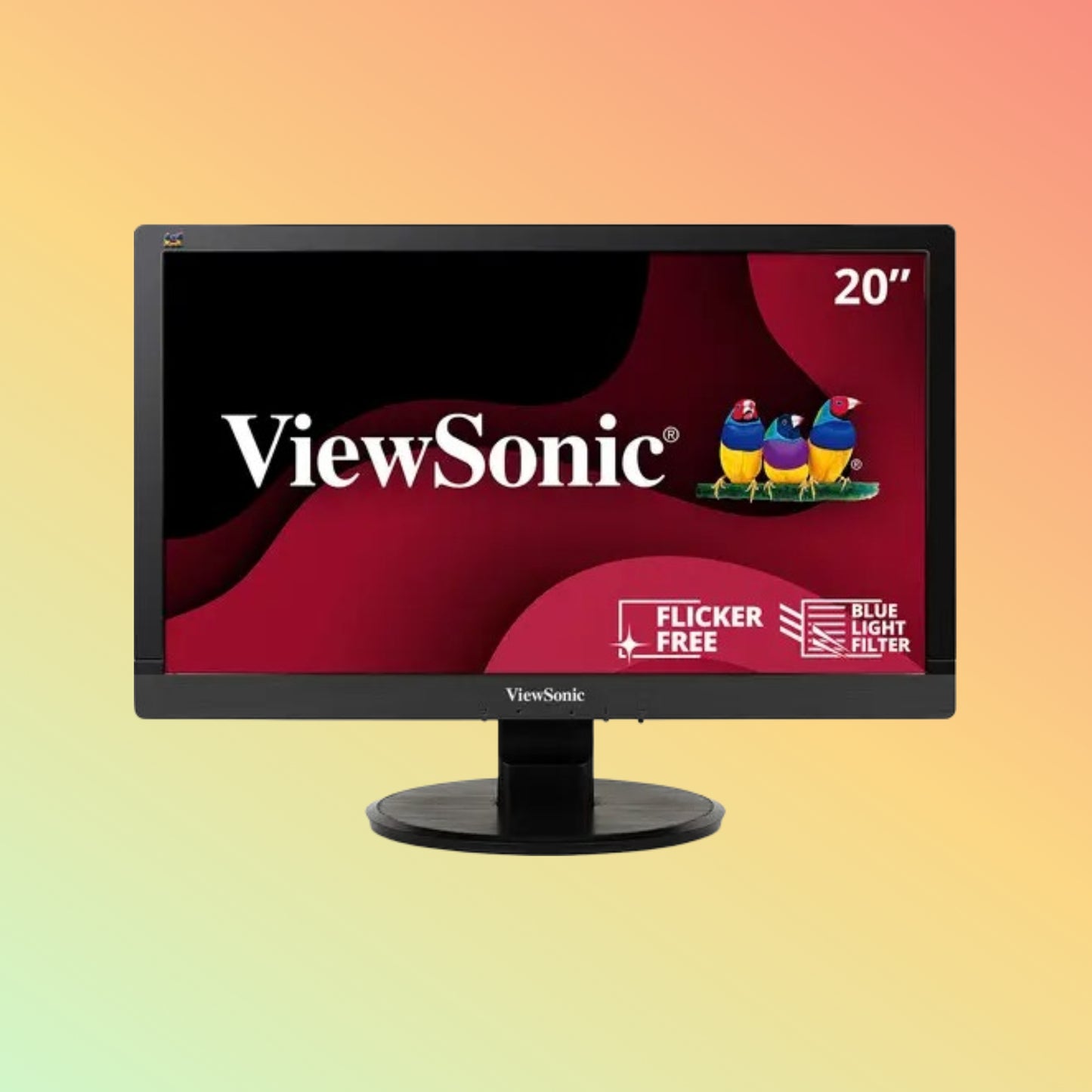 VIEWSONIC VA2055SM Monitor - 20" FHD (1920 x 1080), LCD, Tilt, VGA, DVI-D, 250nits, 60Hz