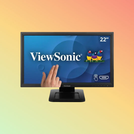 VIEWSONIC TD2211 Monitor - 22" FHD (1920 x 1080), VA, Tilt, HDMI, DVI-D, VGA, 250nits, 75Hz, Touch