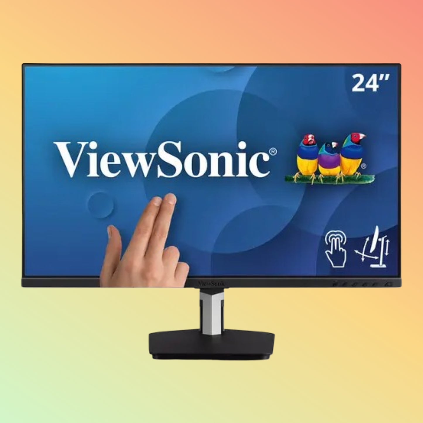 VIEWSONIC TD2455 Monitor - 24" FHD (1920 x 1080), IPS, Tilt, HDMI, DP, USB-C, 250nits, 60Hz, Multi-Touch