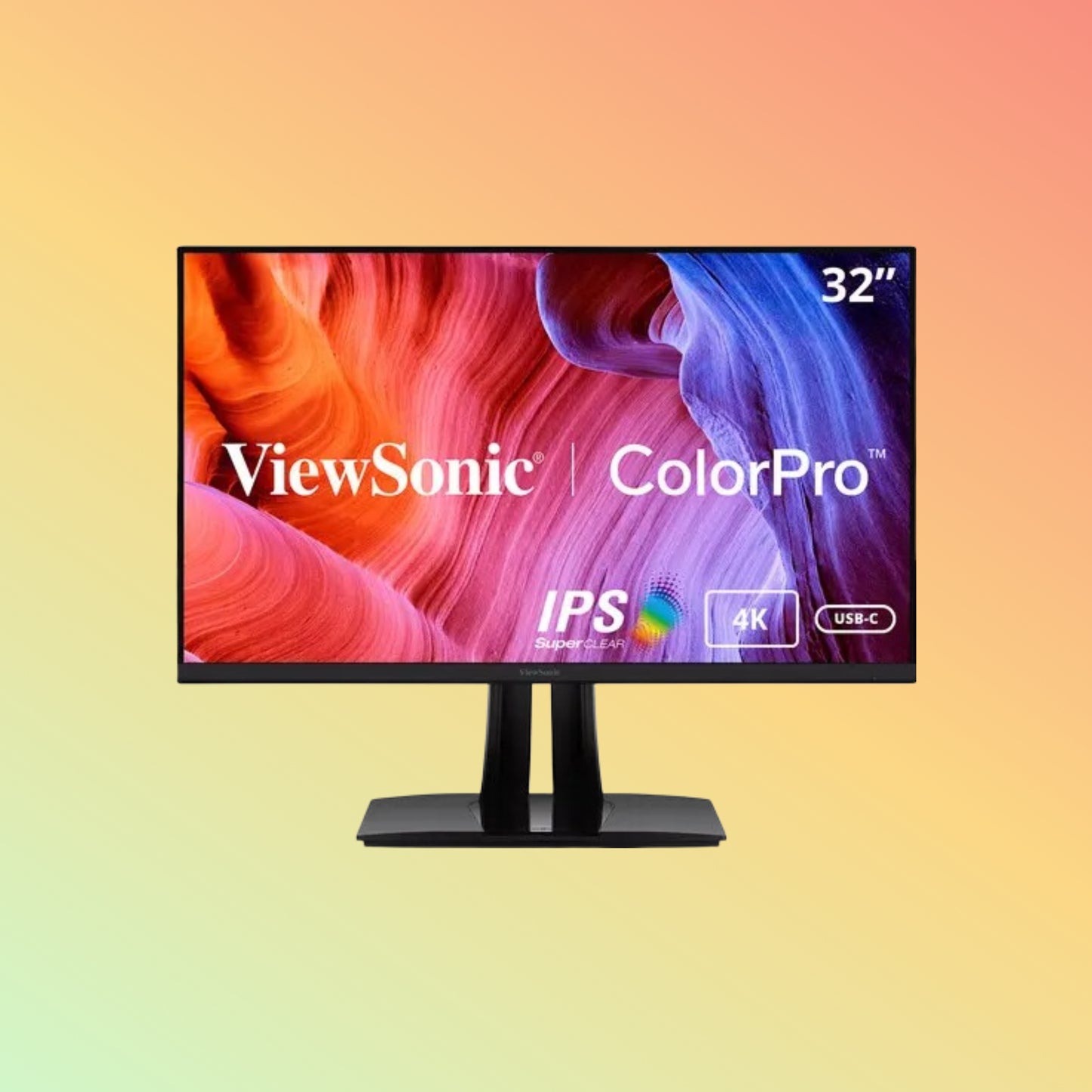 VIEWSONIC VP3256-4K Monitor - 32" 4K (3840 x 2160), IPS, Tilt, Height, Swivel, Rotation, HDMI, DP, USB-C, 350nits, 75Hz