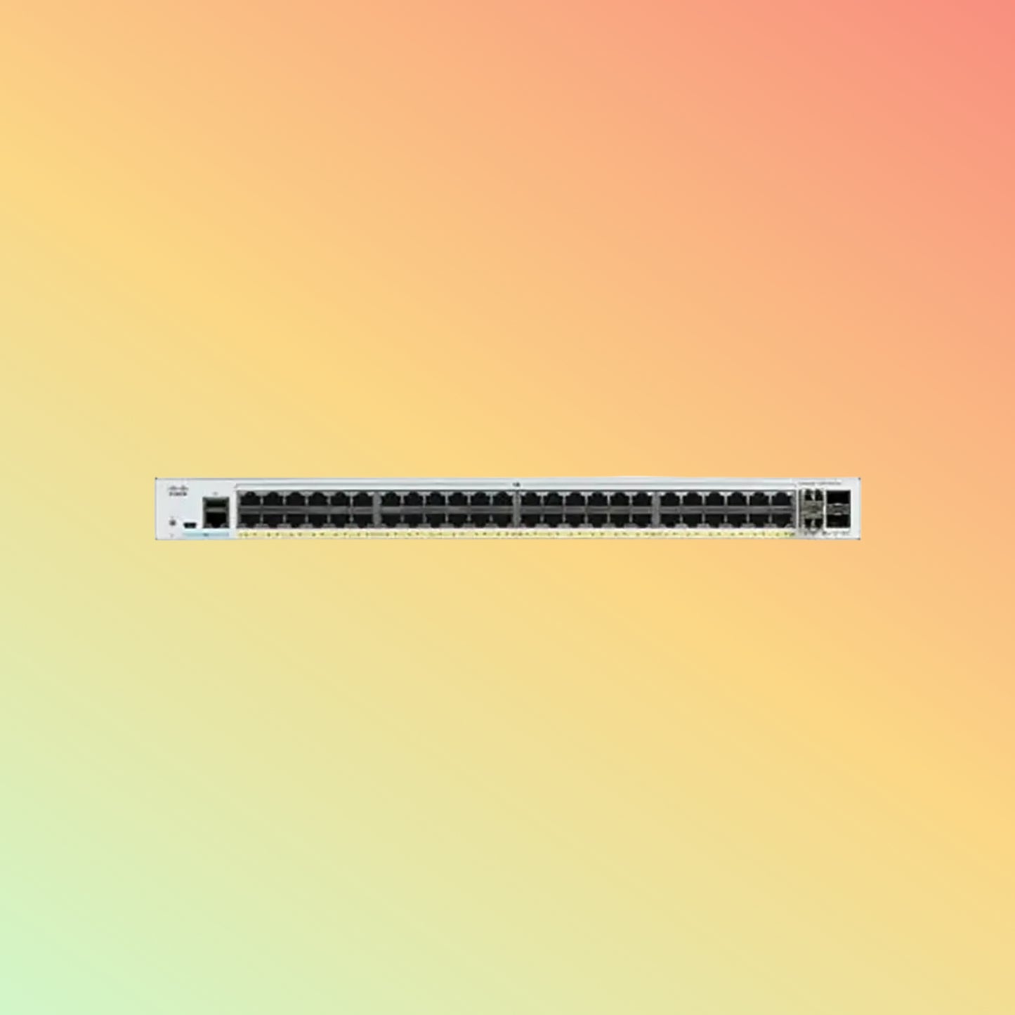 Cisco Catalyst C1000 – 176Gbps, 77.38Mpps, 740W PoE, 48 RJ45, 4 SFP+ Uplinks