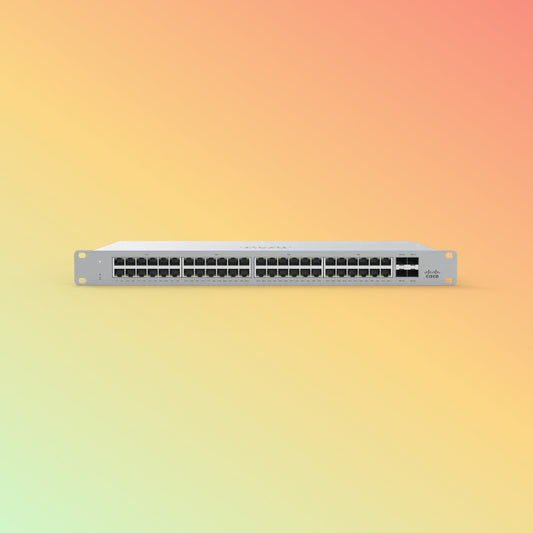 CISCO Meraki MS120 Switch - 104 Gbps Switching capacity, Throughput up to 77.38 Mpps, 370W PoE Capability, 48 x PoE RJ45, 4 x SFP
