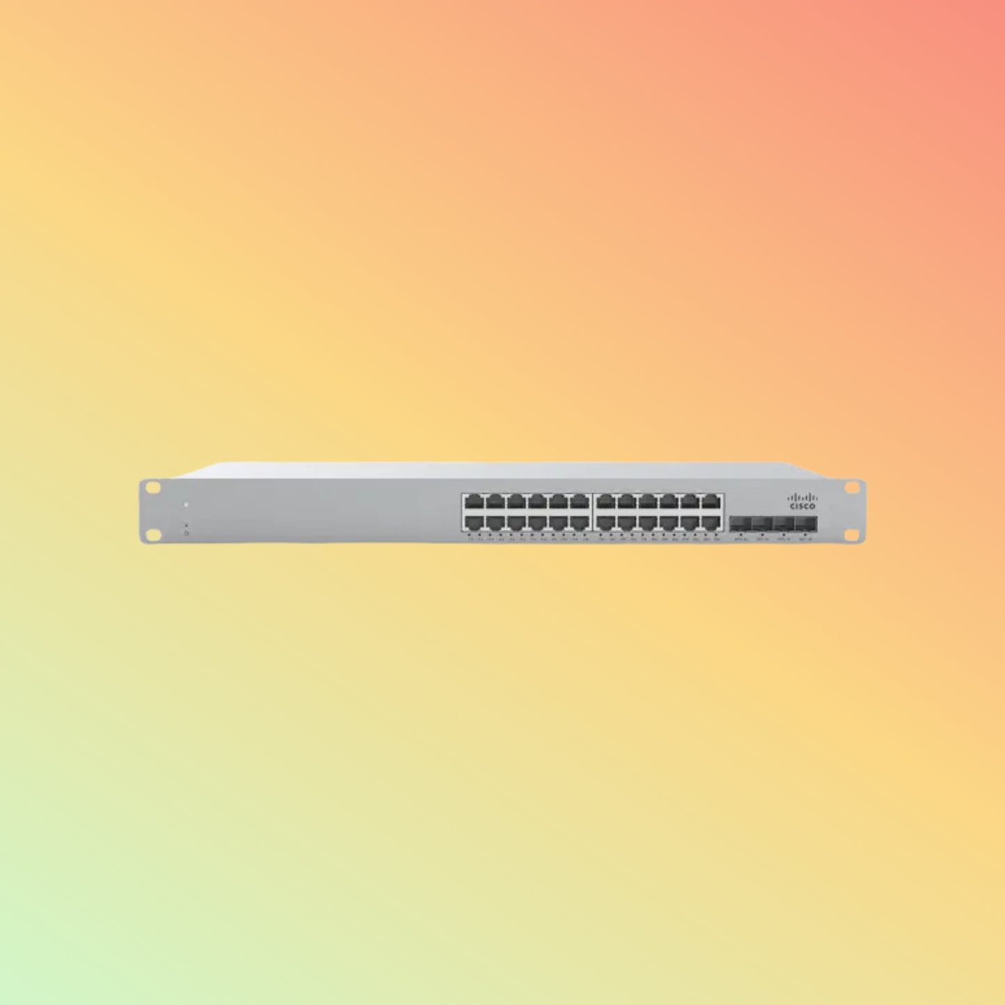 CISCO Catalyst MS225 Switch - 128 Gbps Switching Capacity, Throughput up to 95.24 Mpps, 370W PoE Capability, 24 x RJ45, 4 x SFP+