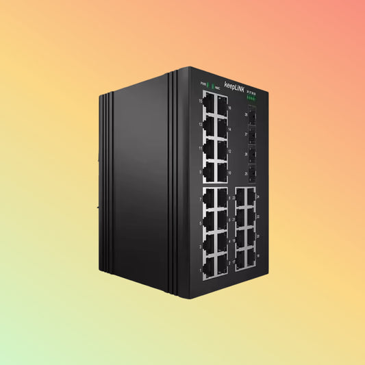 Network Switches 24 Port Ethernet 4 Port SFP Full Gigabit Layer 2 Industrial Ethernet DC Managed DIN-rail Switch Security System