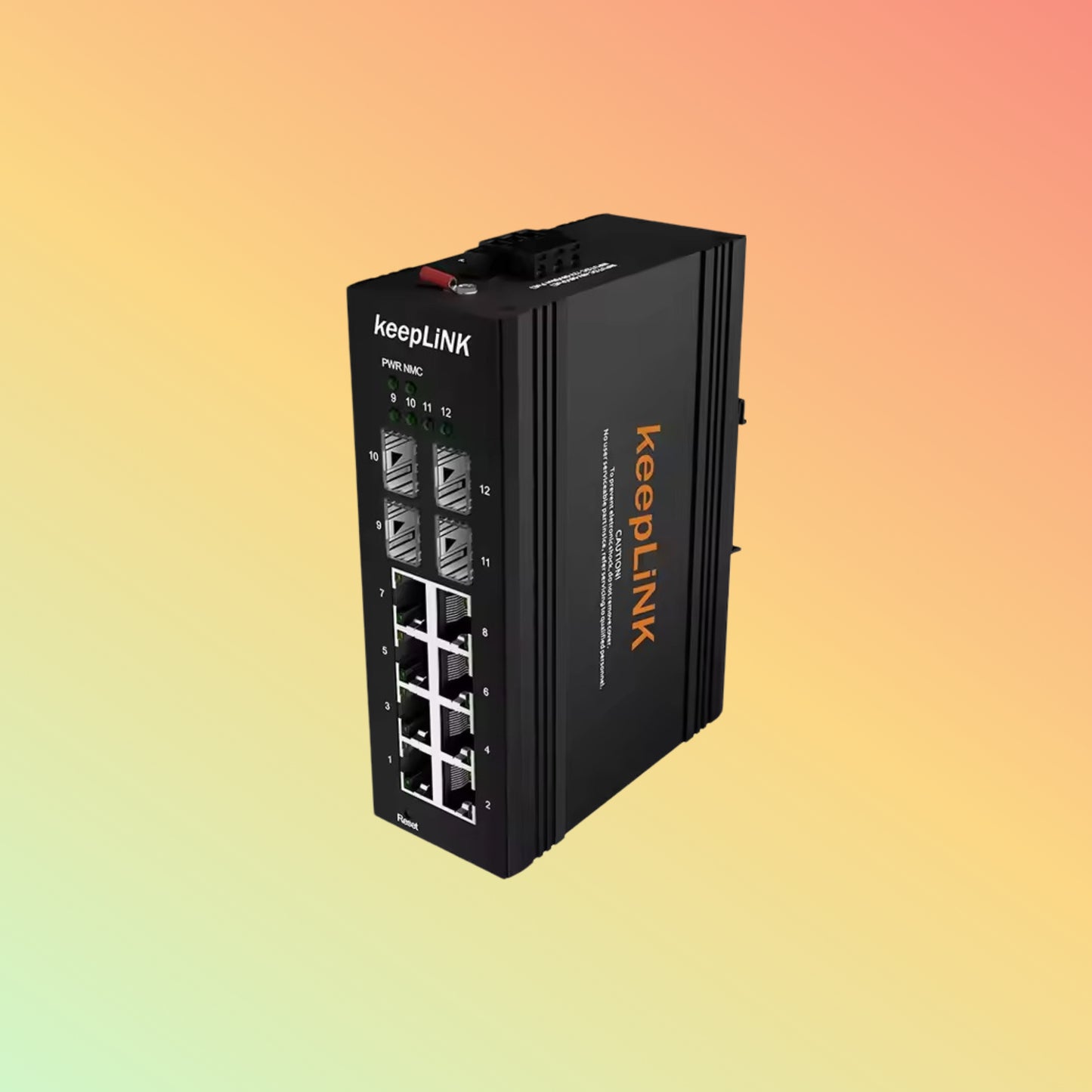 100 1000M 4 Fiber to 8 RJ45 Din Rail Ethernet 12 Ports Switch in Stock