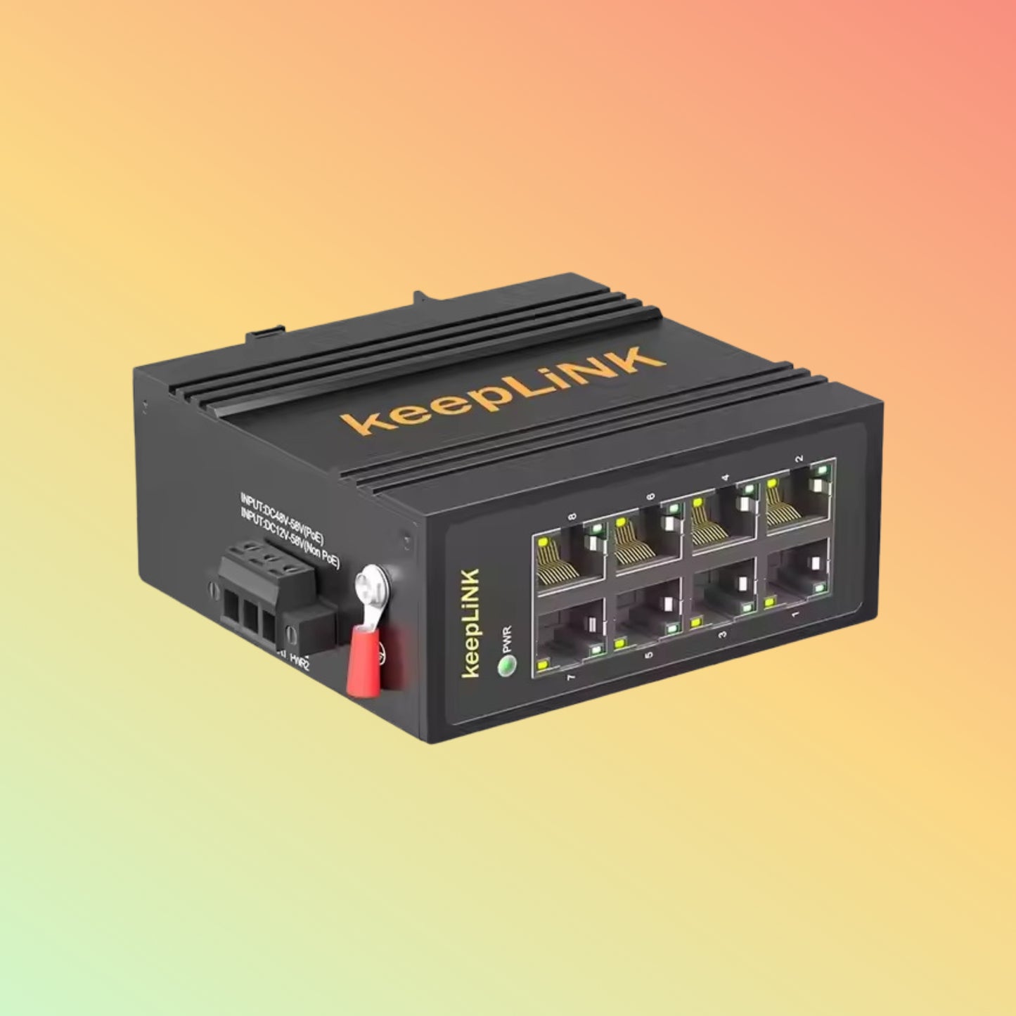 10/100Mbps Unmanaged Mini 8 Port Industrial Switch Outdoor DIN Rail for Automation & Factory