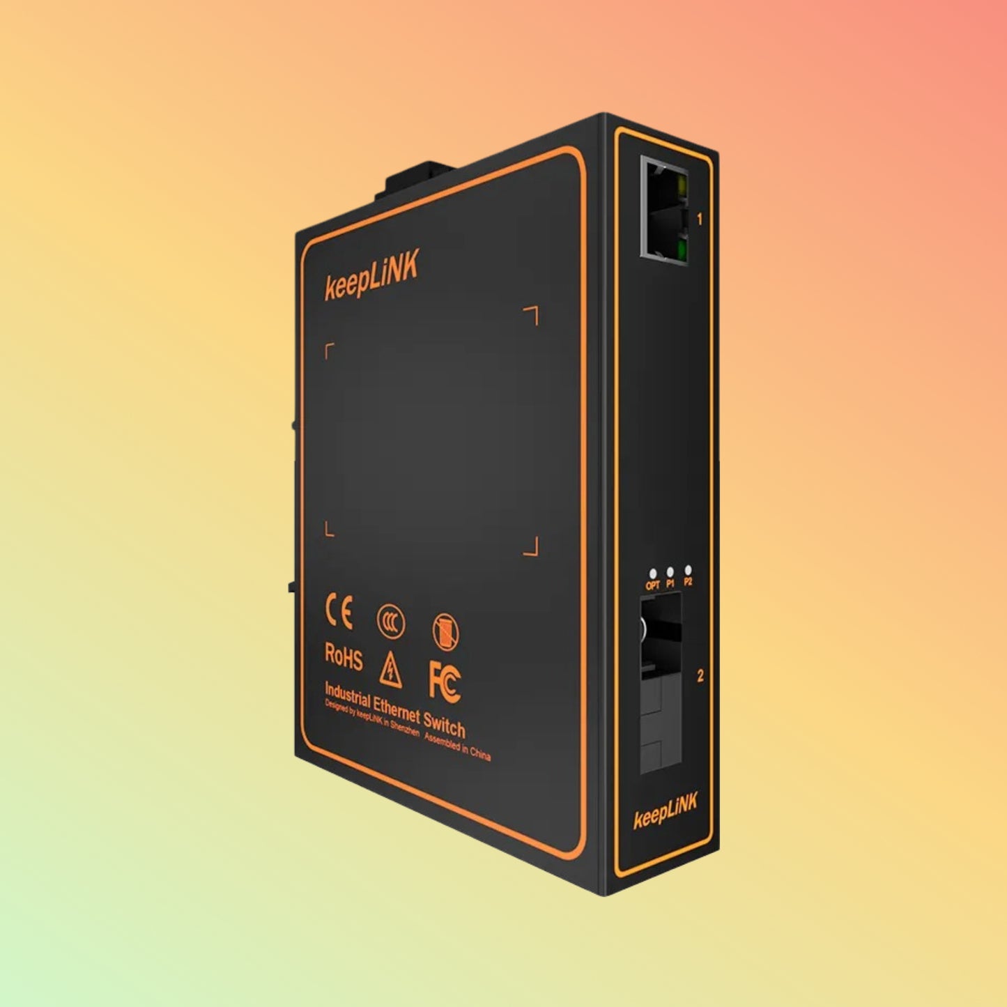 10/100Mbps Industrial Gigabit 1 Fiber Port to 1 RJ45 Port Dual Fiber Media Converter