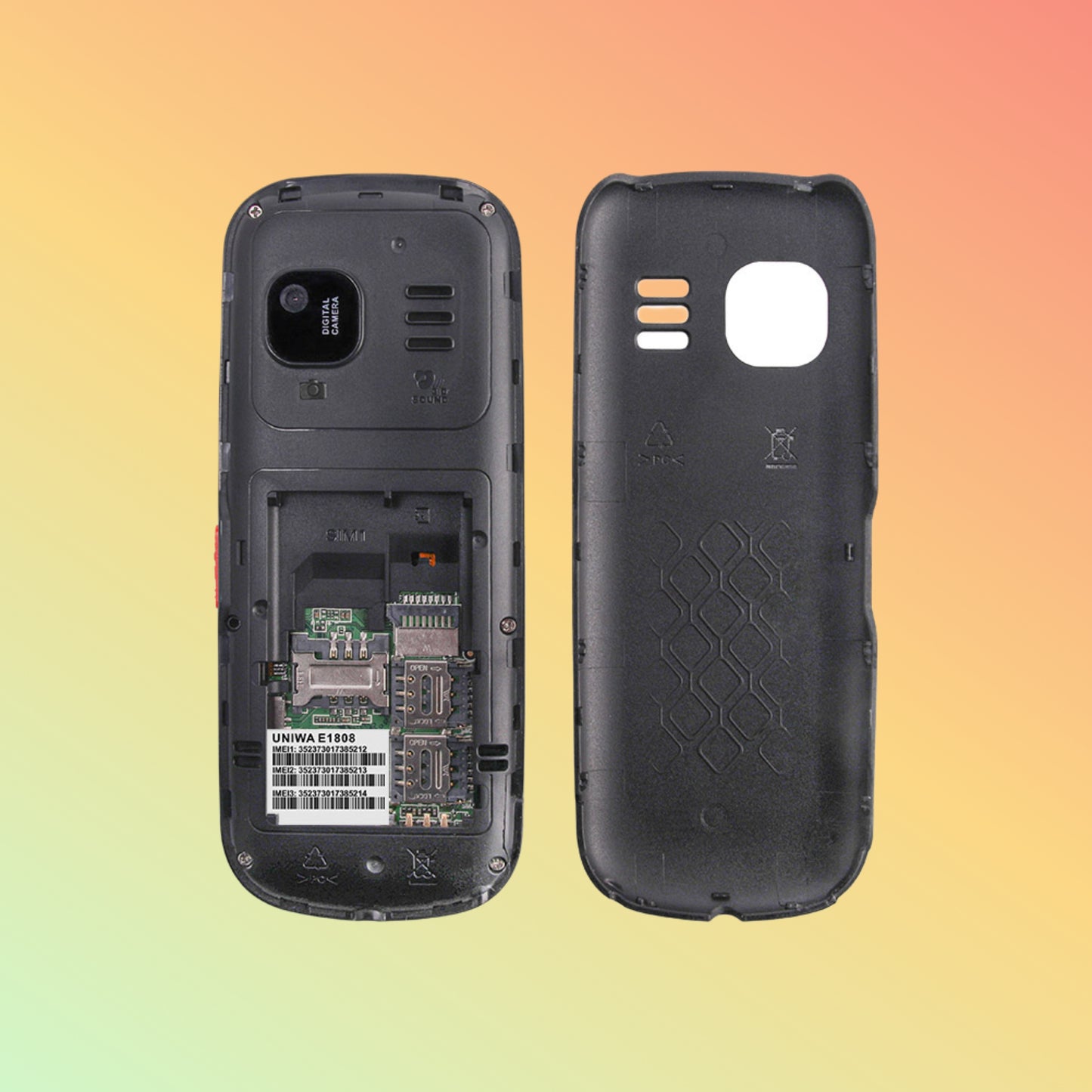 Uniwa E1808 GSM Keypad Design Triple Standby 3 SIM Card Mobile Phone