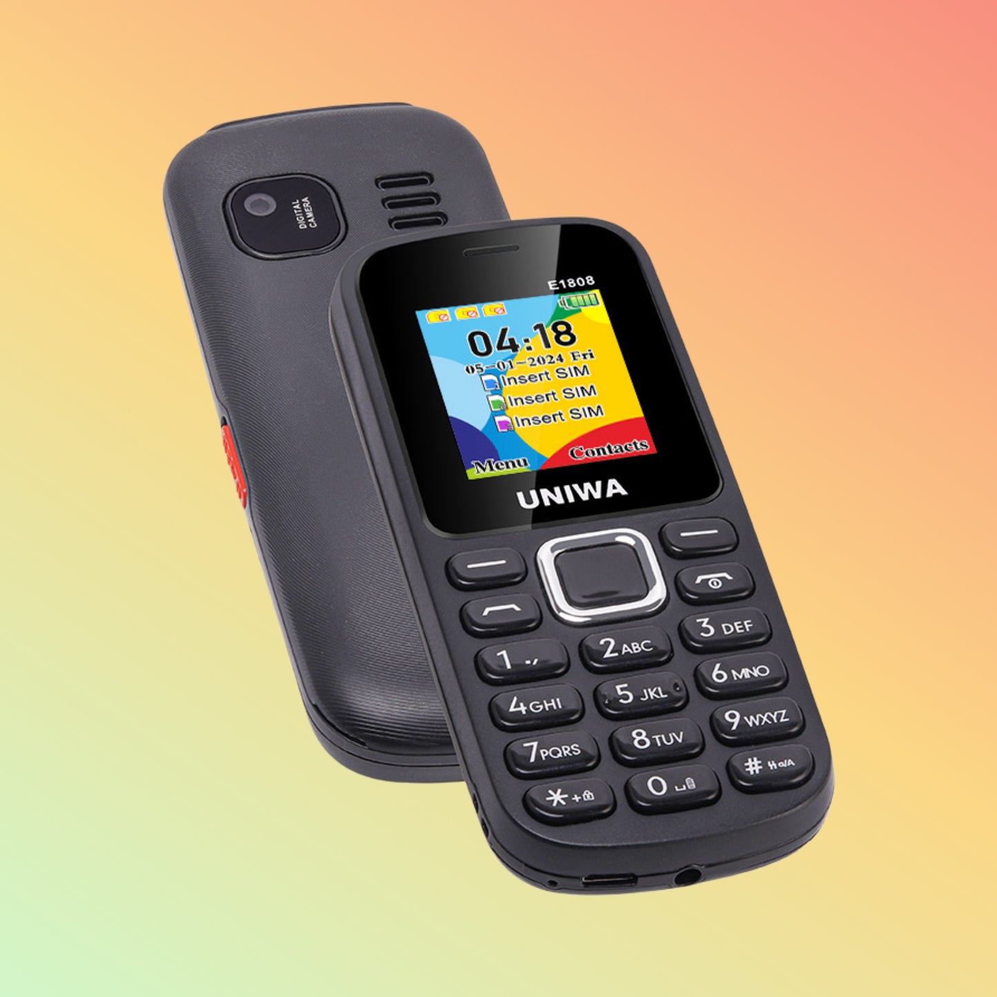 Uniwa E1808 GSM Keypad Design Triple Standby 3 SIM Card Mobile Phone