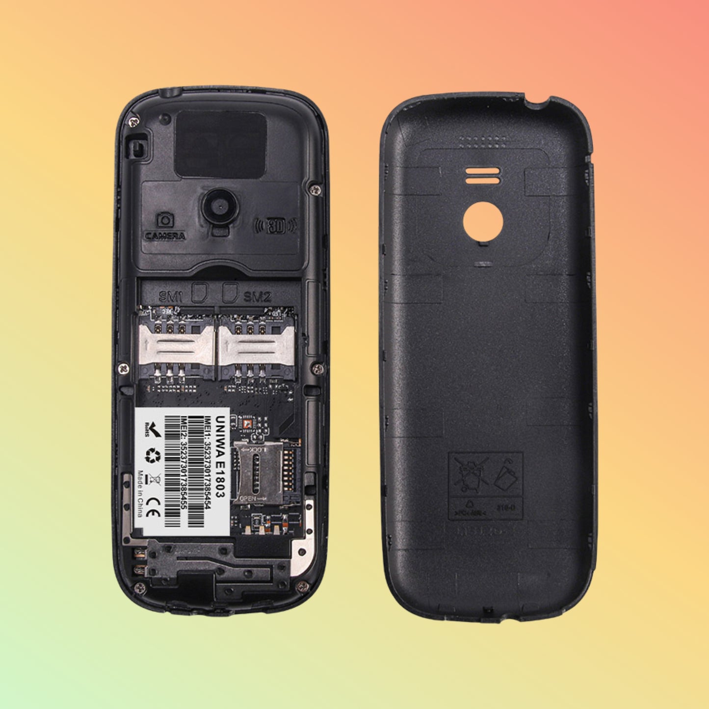 Uniwa E1803 1.77 inch Slim GSM Mini Mobile Phone with Dual SIM and Keypad