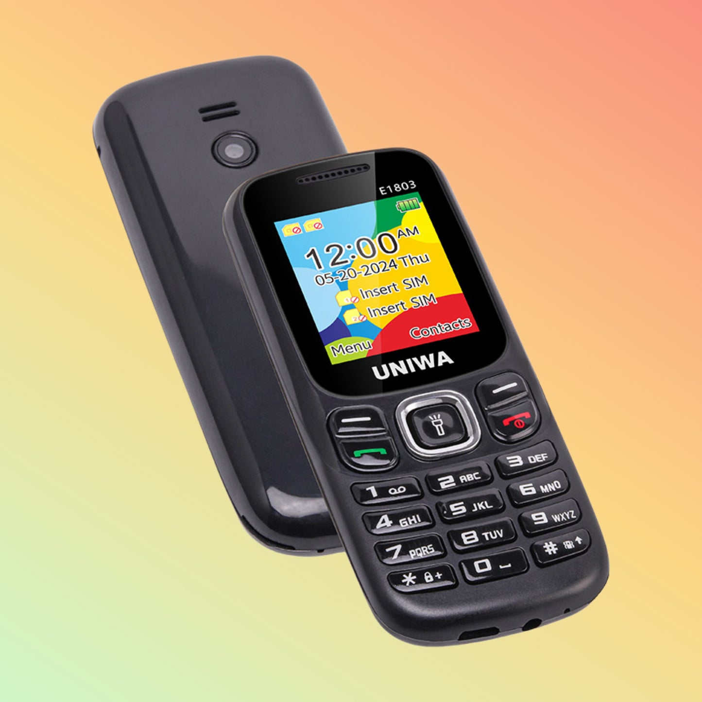 Uniwa E1803 1.77 inch Slim GSM Mini Mobile Phone with Dual SIM and Keypad