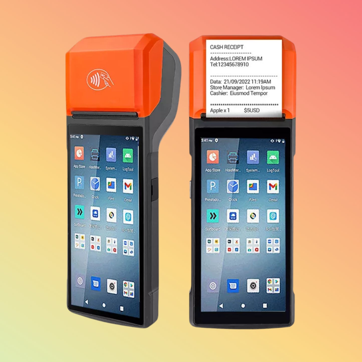 HCCTG NFC GPS 4G Android 14 Smart Mobile Terminal with 58mm Printer R330 Plus