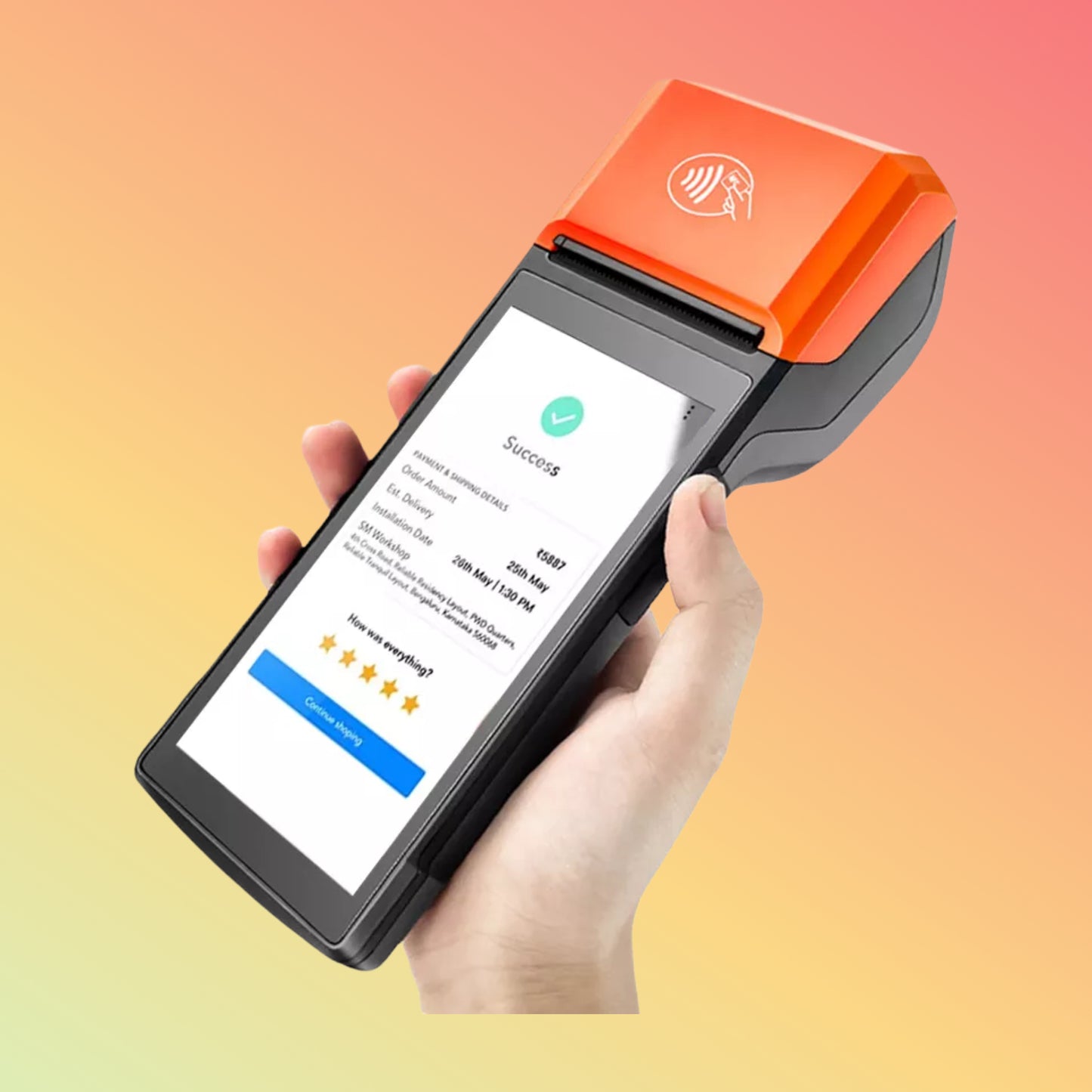 HCCTG NFC GPS 4G Android 14 Smart Mobile Terminal with 58mm Printer R330 Plus