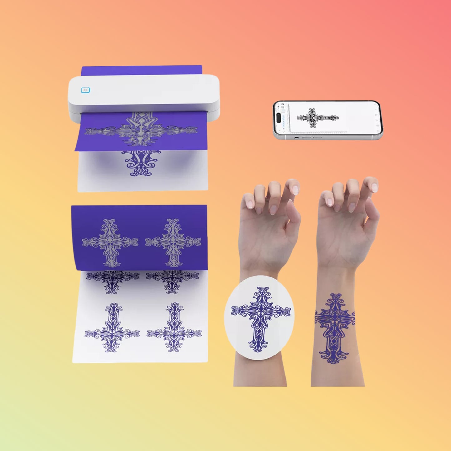 HCCTG A4 Paper USB Bluetooth Portable Thermal/Tattoo Printer HCC-A4PP