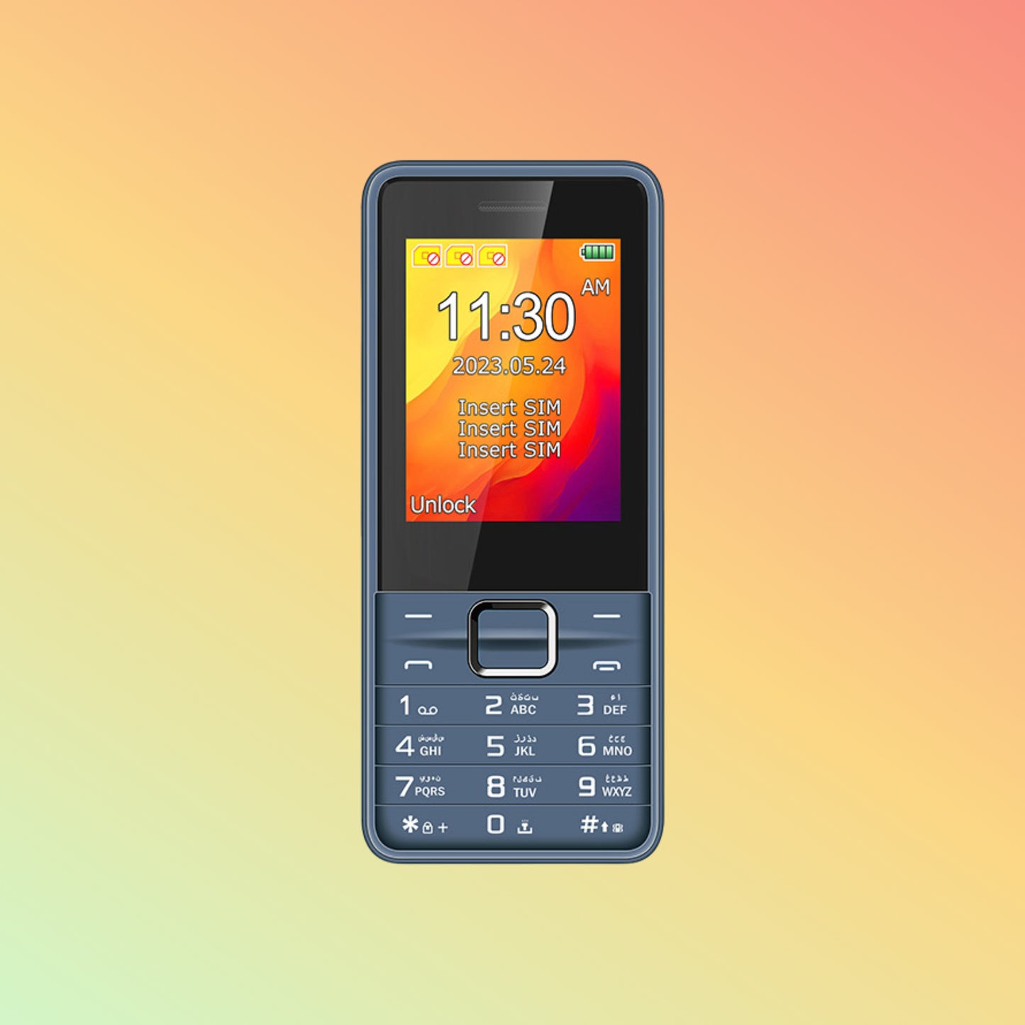 ECON E2454 2.4 Inch Fashion GSM Keypad 3 SIM Card Mobile Phone