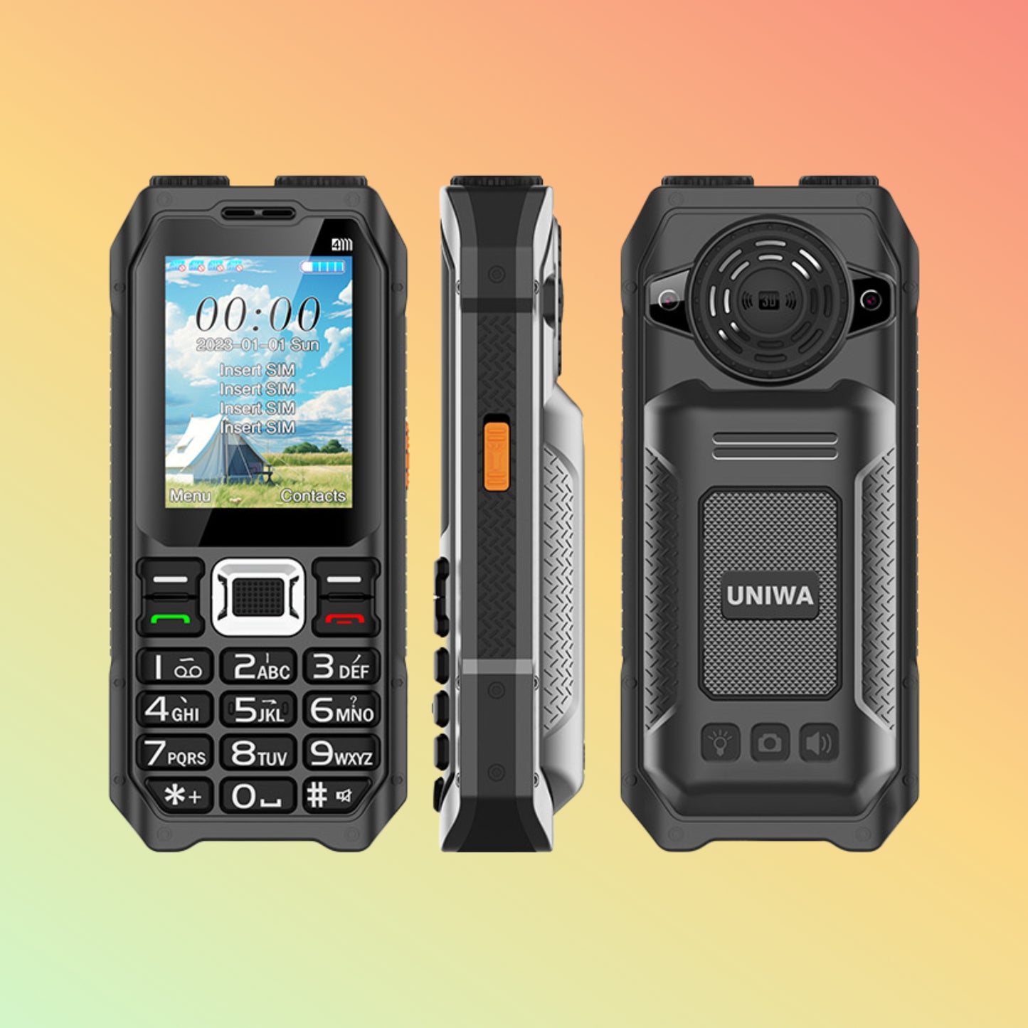 UNIWA M6000 2.4 Inches Big Speaker Keypad 4 SIM Mobile Phone