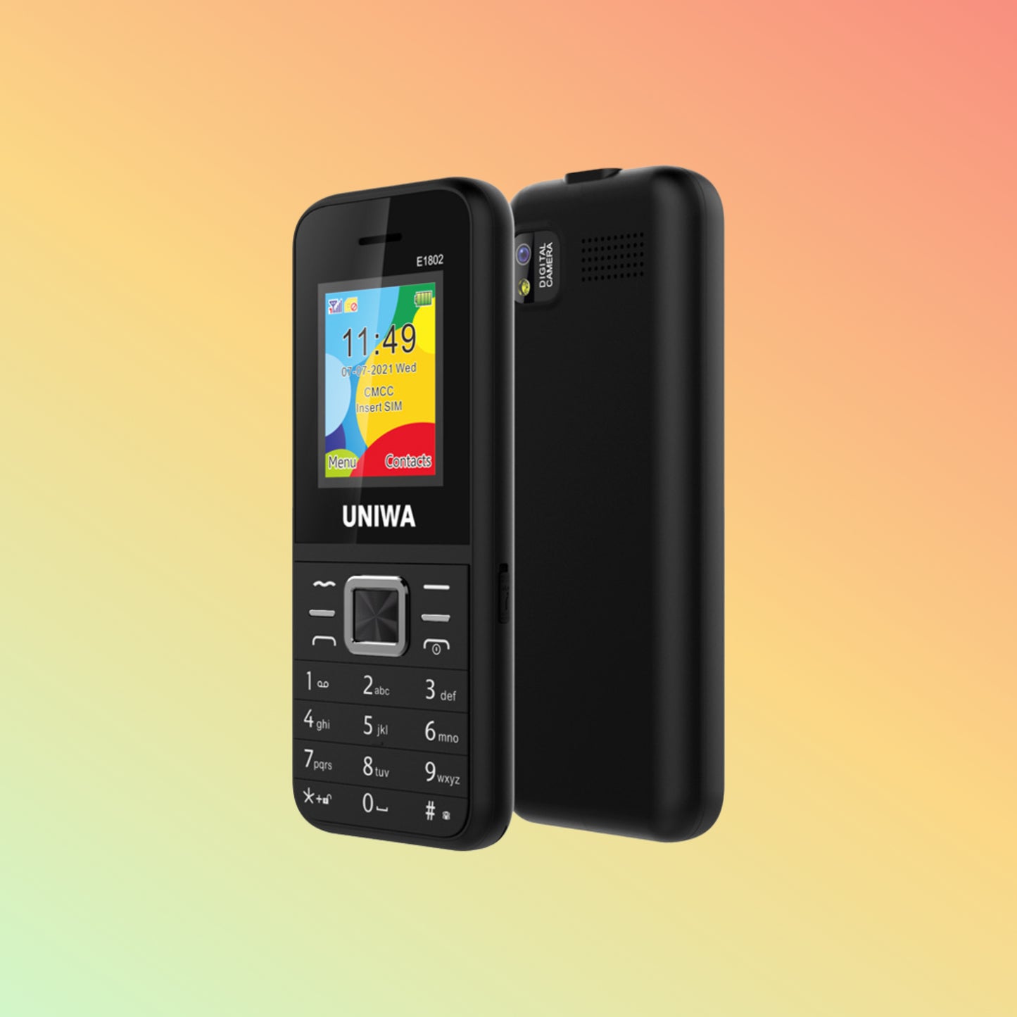 UNIWA E1802 Itel Standard 25BI Battery Long Standby Keypad Mobile Phone with Torch