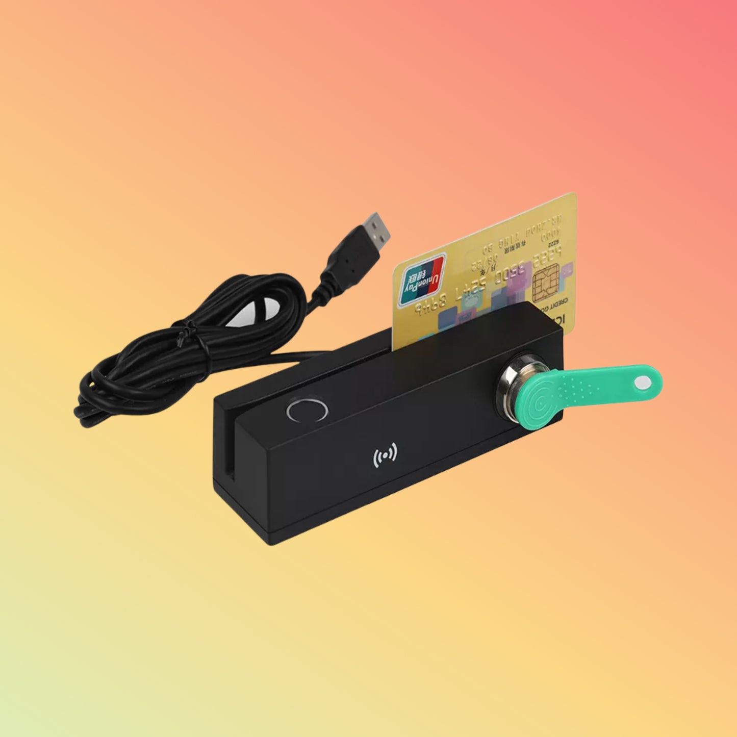 13.56 MHz NFC MSR Fingerprint I-Button Card Reader MFR120