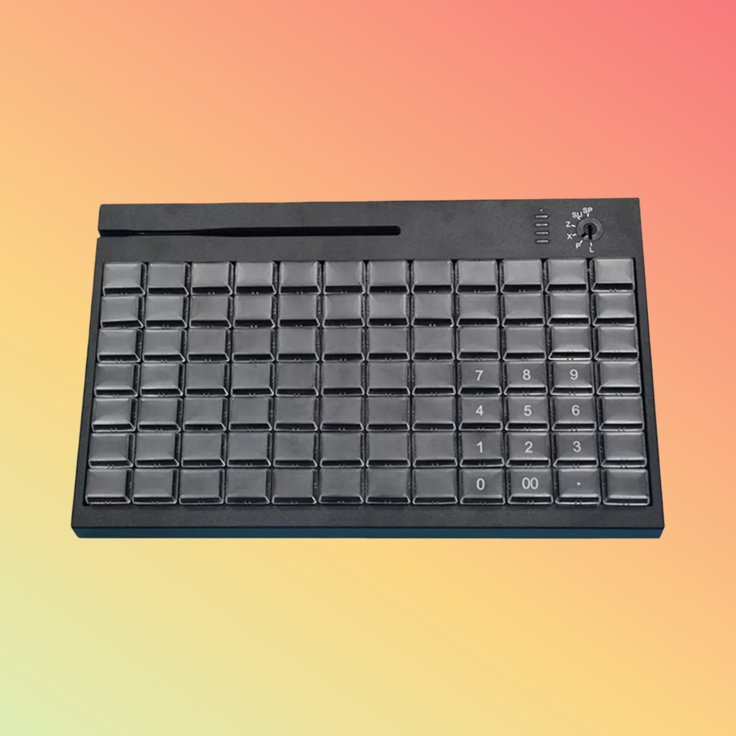 HCCTG USB 84Keys POS Programmable Keyboard With Mag-Stripe Reader KB84