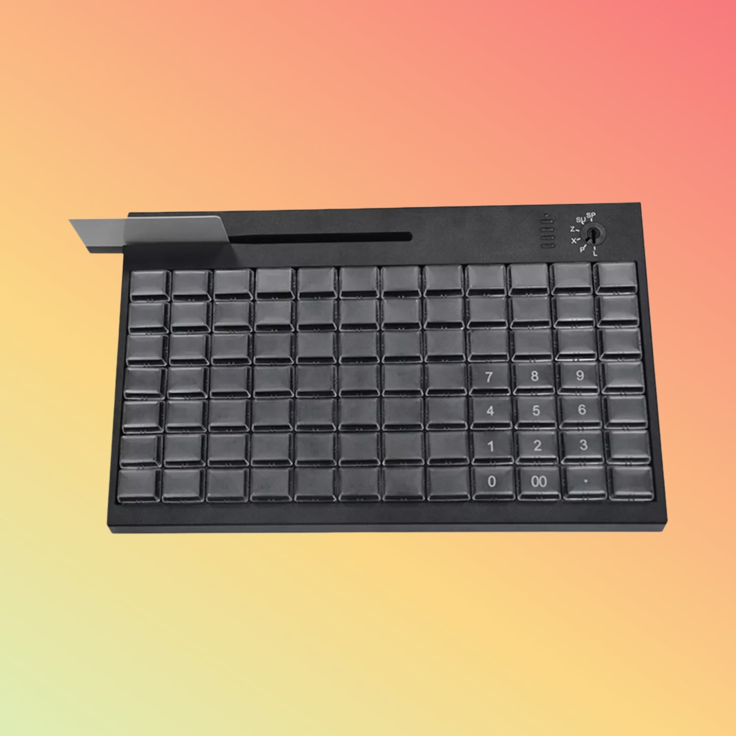 HCCTG USB 84Keys POS Programmable Keyboard With Mag-Stripe Reader KB84